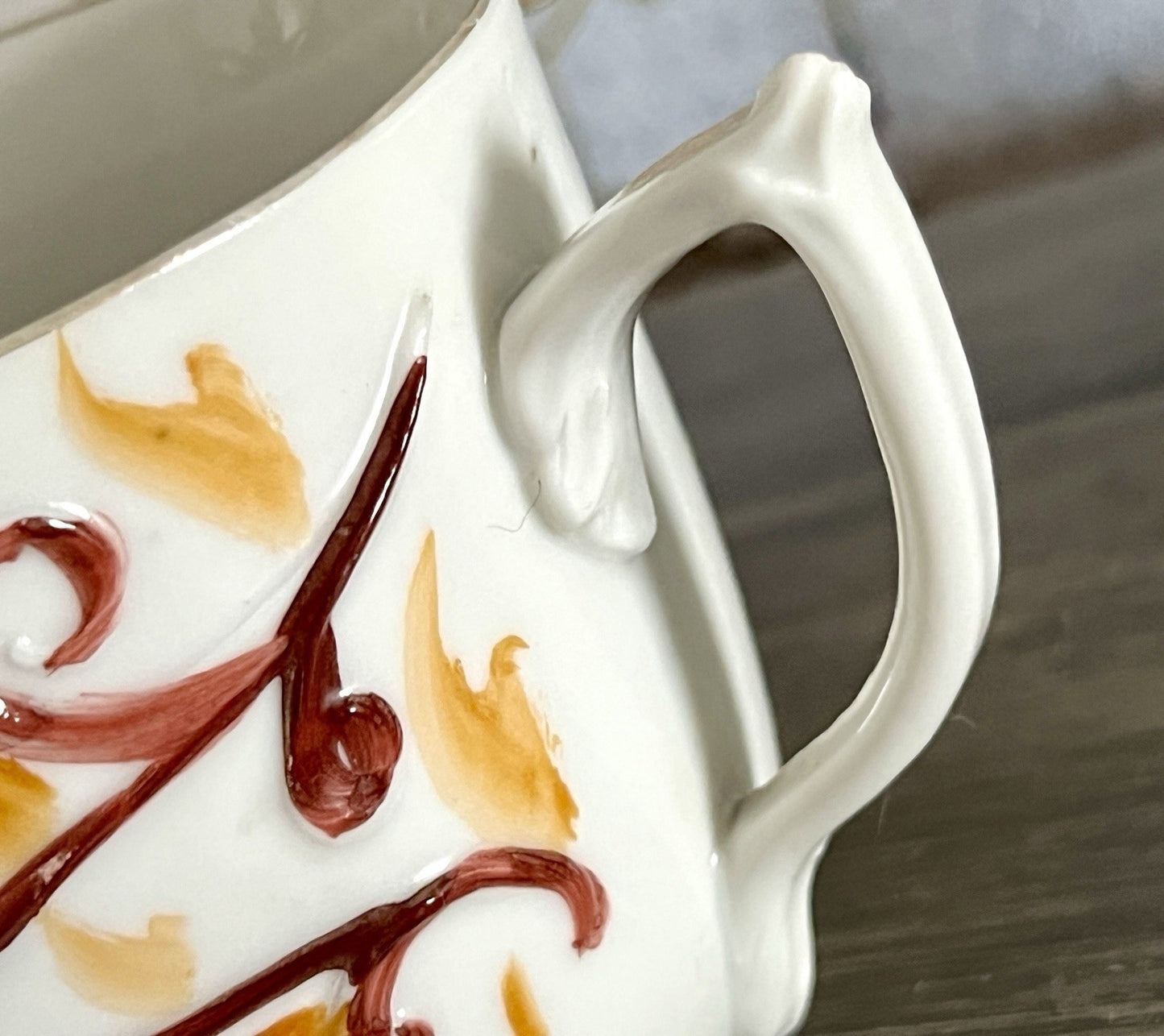 Antik Rosenhäferl Porzellan Andenken Tasse Zum Andenken Stucktasse Barttasse