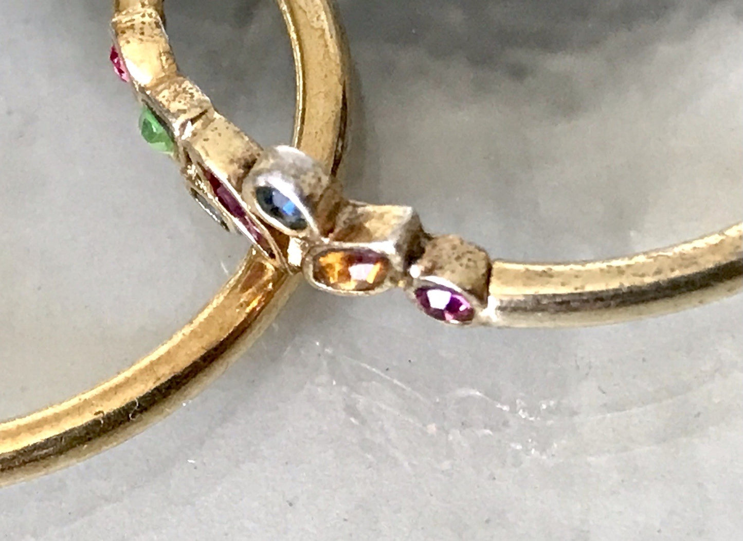 Creole Ohrringe Ohrstecker DAMEN Silber vergoldet gold Vintage Stil Edelsteine?