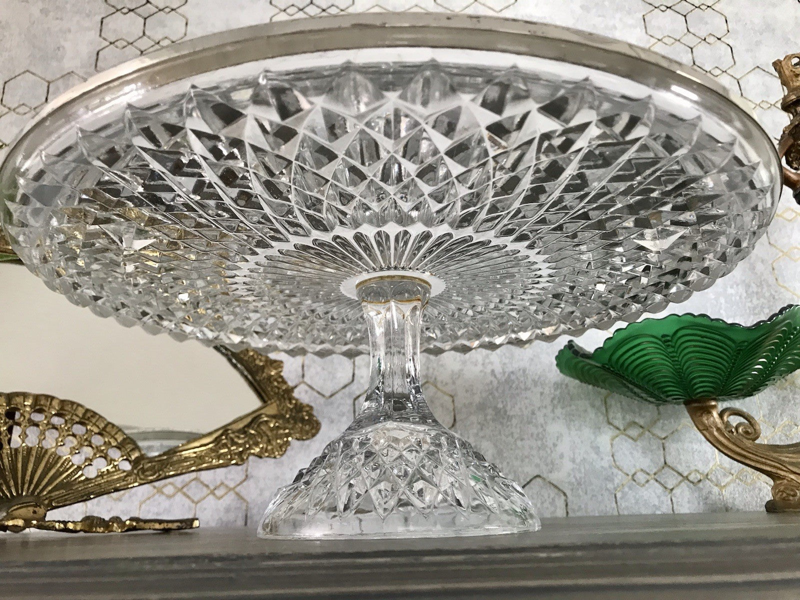 Vintage WMF Tortenständer Tortenplatte Glas Kristallglas Bleikristall Diadem