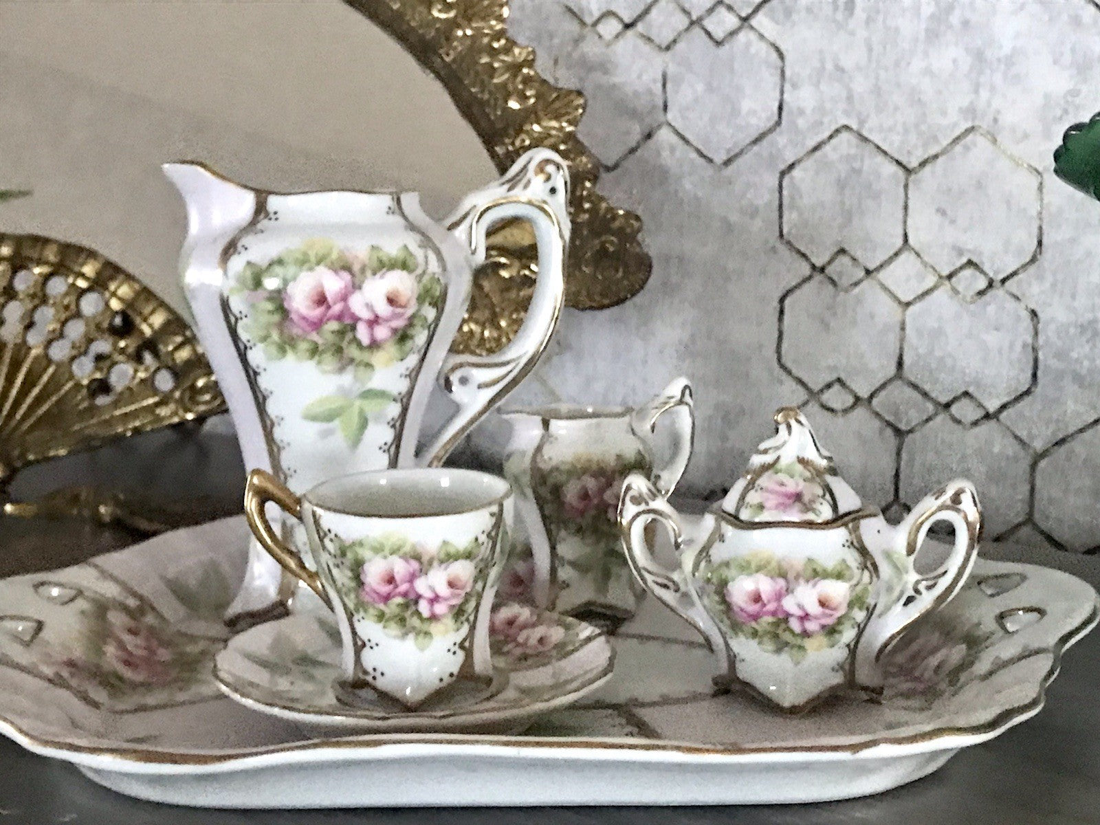 Replik Puppenservice Porzellan Kaffeeservice Geschirr Miniatur MO Othengrafen