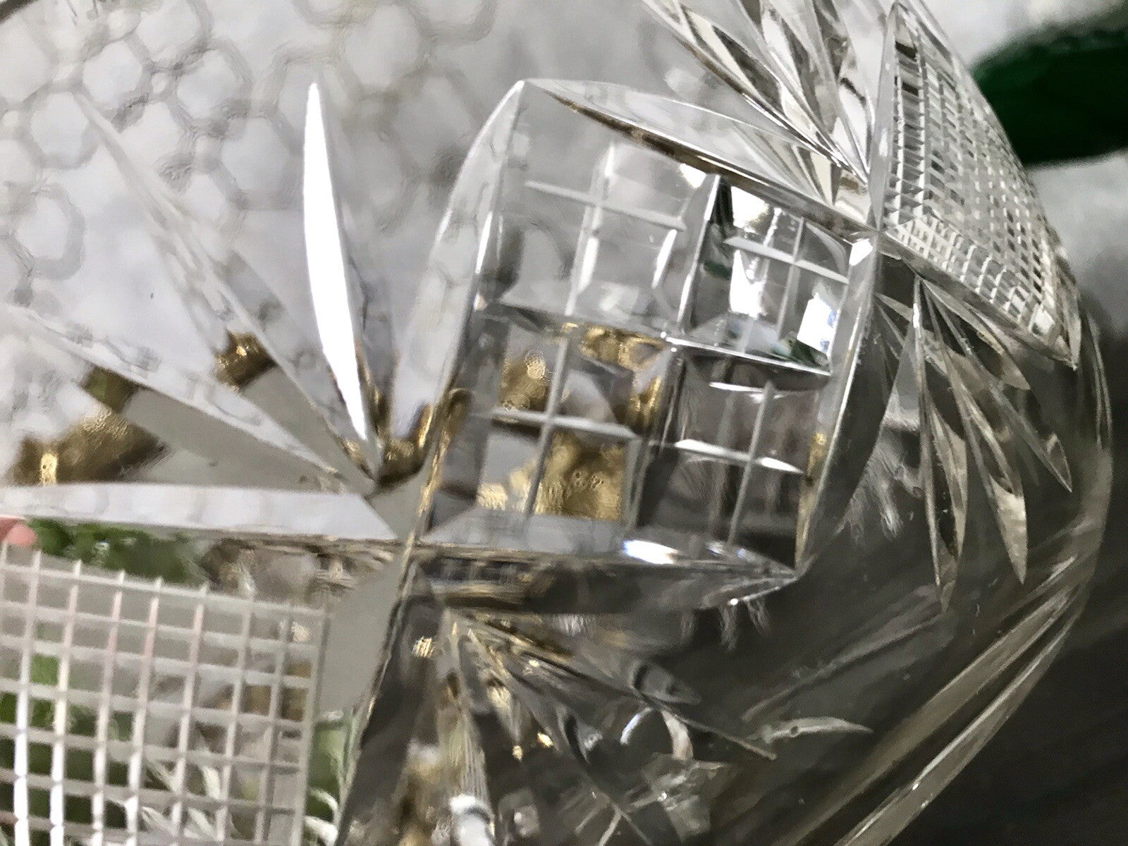 Antik Bleikristall Schale Glasschale Kristallglas Glas edel Salatschale Schlif