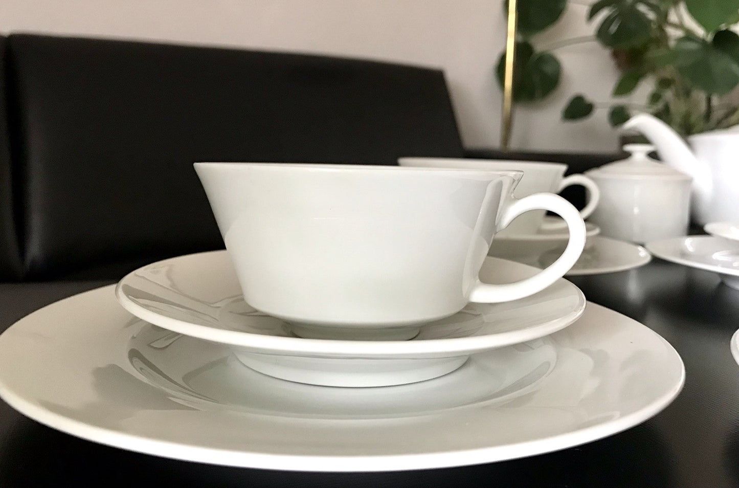 Ak Kaiser Porzellan Kaffeeservice 6 Personen modernes schlichtes Design weiß