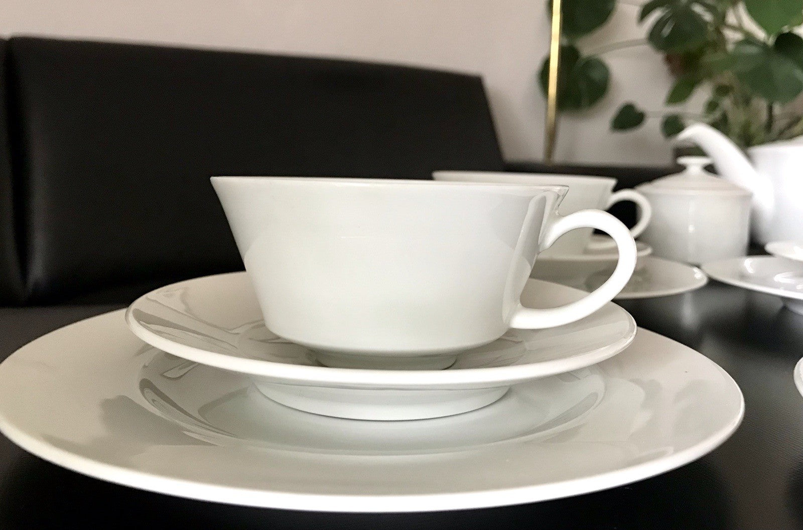 Ak Kaiser Porzellan Kaffeeservice 6 Personen modernes schlichtes Design weiß