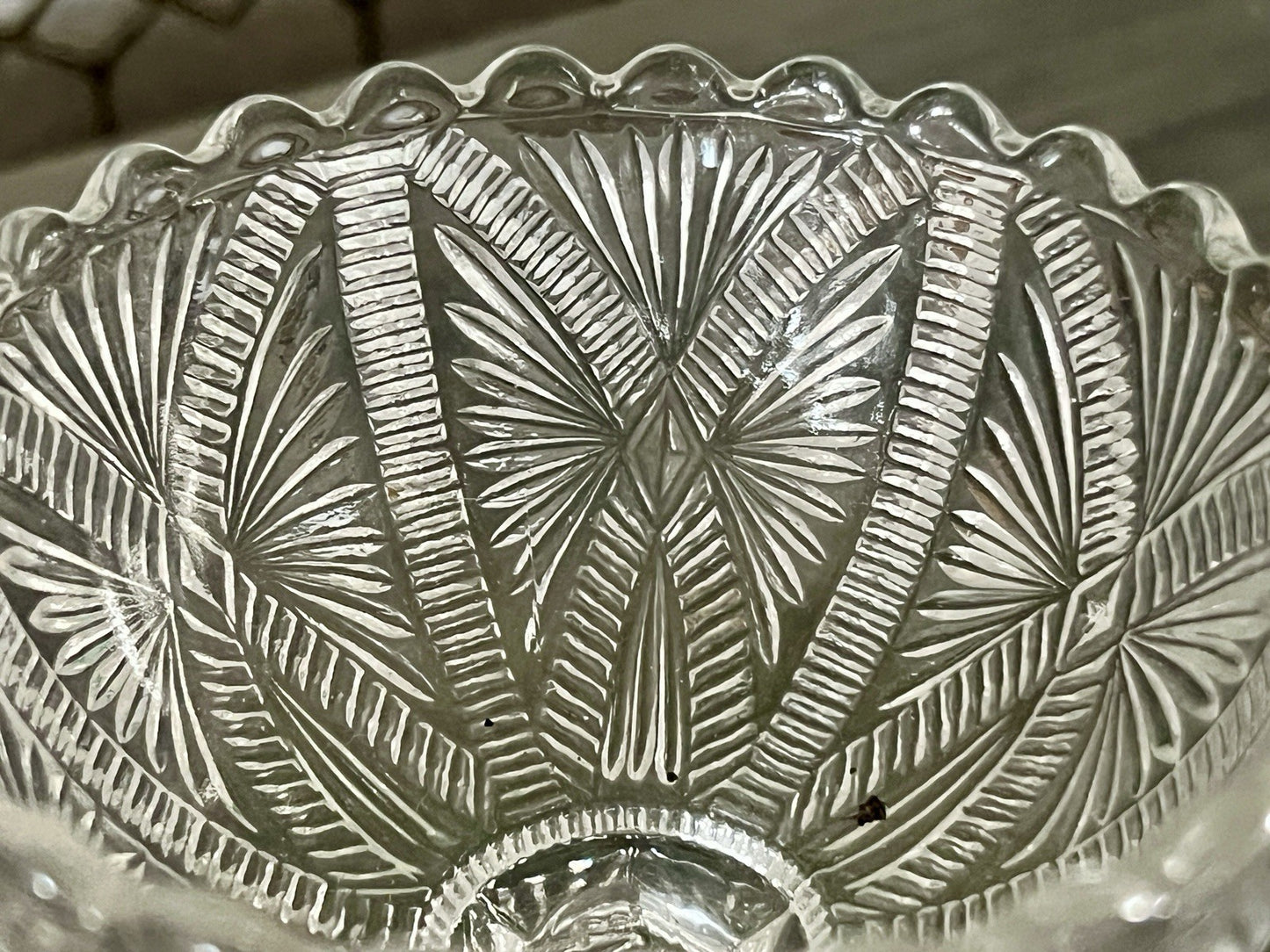 Antik Jugendstil  Pressglas Glas Fußschale Schale Zuckerschale Villeroy&Boch