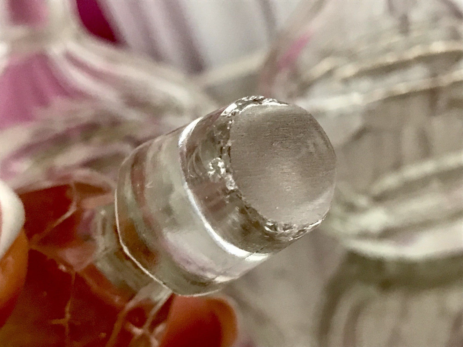 Antik 2x Kristallglas Essig&Öl Karaffe Glas Schliff Oliven Stopfen