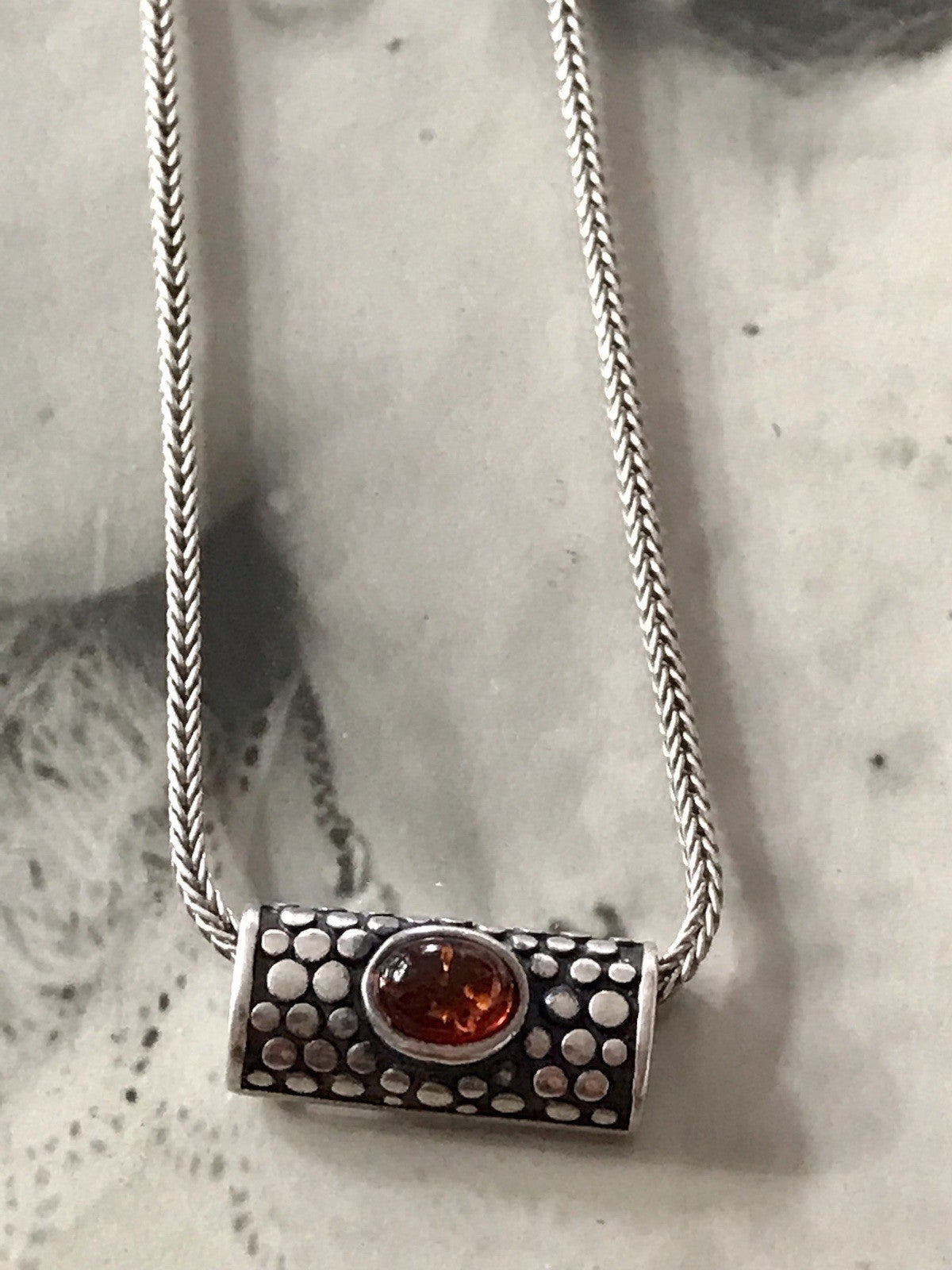 Vintage Edel Halskette 925 Anhänger Kettenanhänger Silber 925 Bernstein