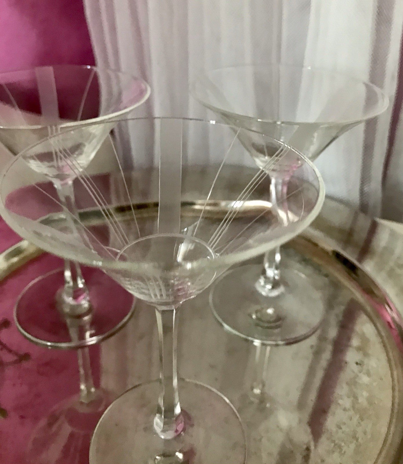 Antik Art Déco 3x Likörglas Gläser Zeus Otto Rakel 40er Weisswasser Silberstreif
