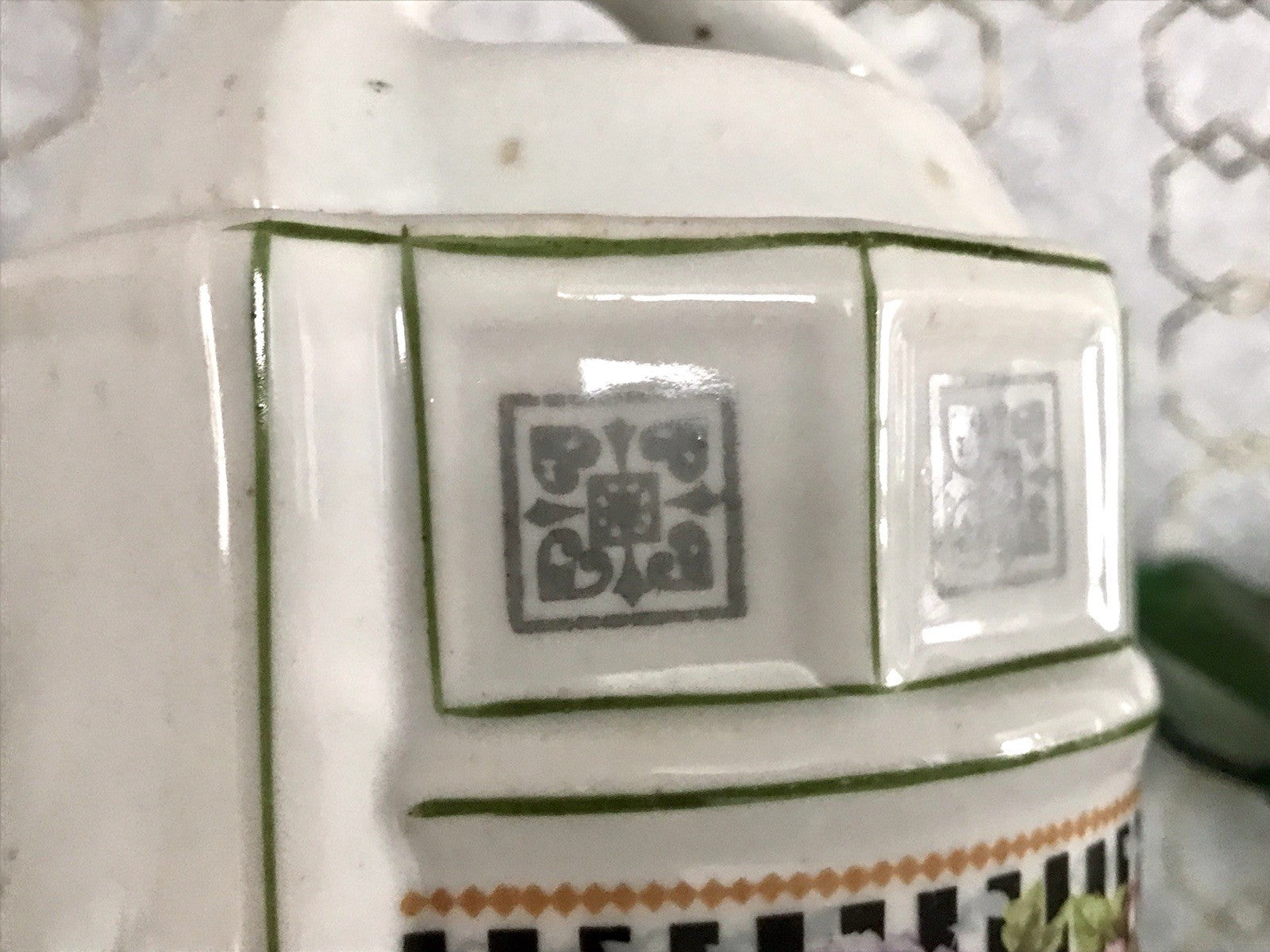 Antik Porzellan Dose Vorratsgefäß Vorratsdose Zucker Rosen Jugendstil Art Déco