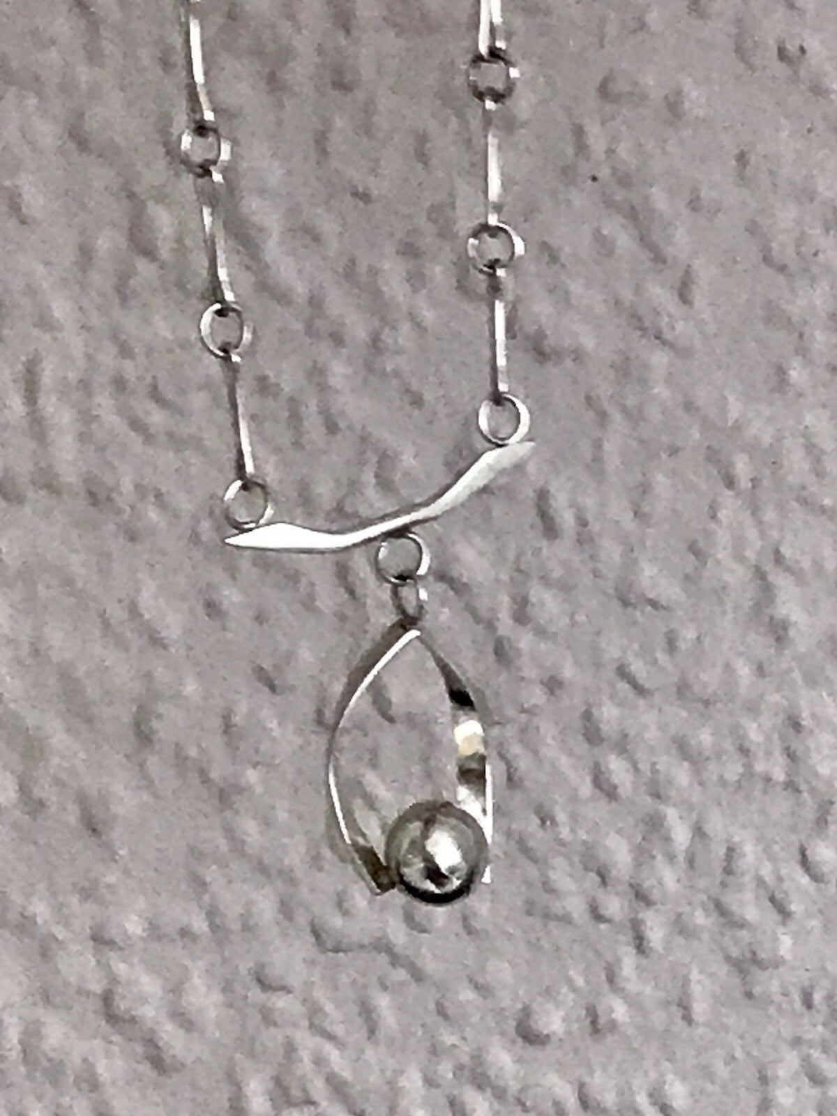 Vintage Modernist Designer 925 Silber Collier Halskette Kette Collier Polen