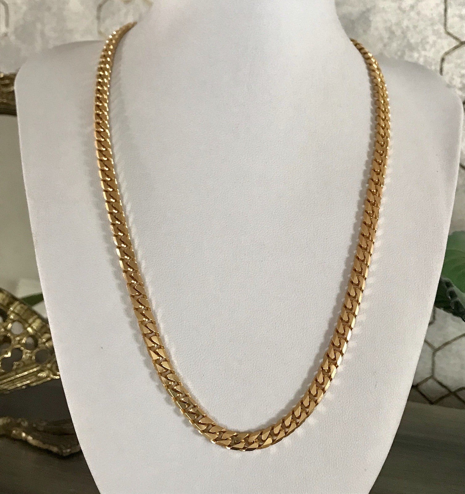 Vintage Halskette Amerik. Doublè gold SCHÖN Unisex Massiv