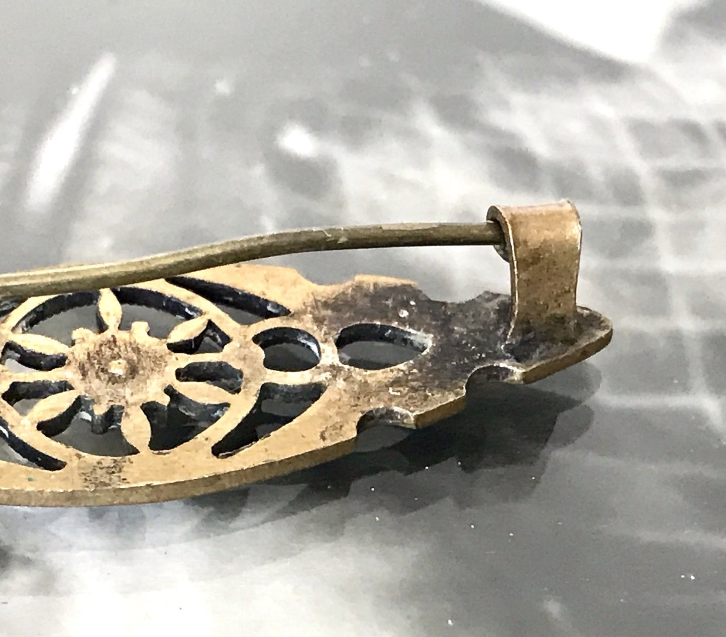 Antik purer Jugendstil Brosche Kettenanhänger ? Anhänger goldfarben