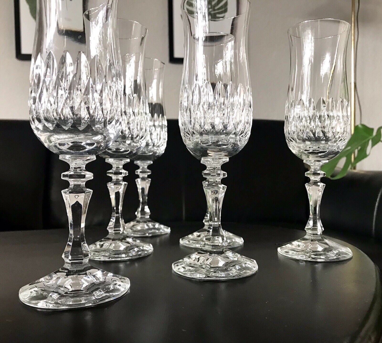 Vintage 6 EDEL Champagner Sektflöten Sektgläser Glas Kristallglas