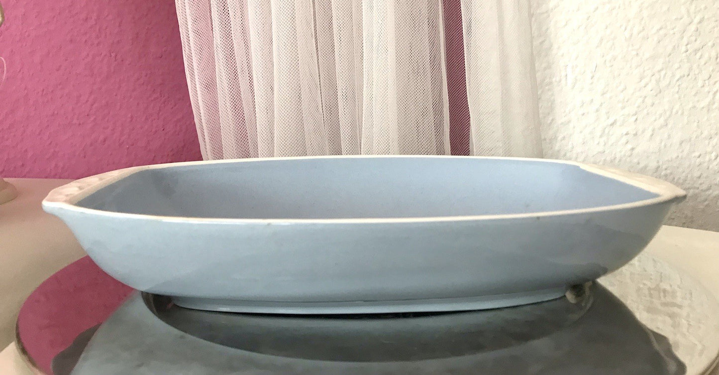 Villeroy&Boch Antik Art Déco Keramik Schale blau naturweiß Mettlach
