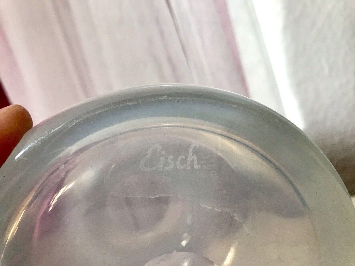 Vintage Glasvase Glaskunst Vase edel Glashütte Eisch irisierende „Eiskönigin“