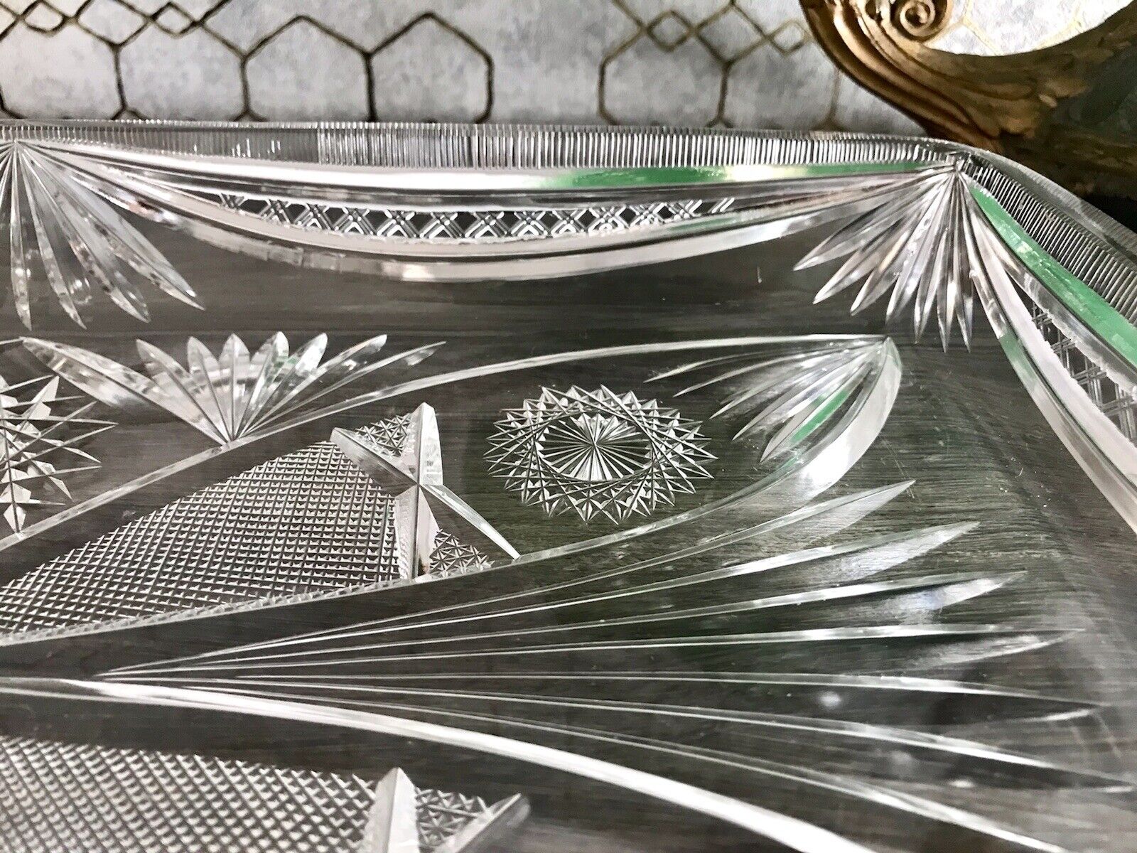 Antik Bleikristall Schale Glasschale Kristallglas Glas Schliff EDEL Groß