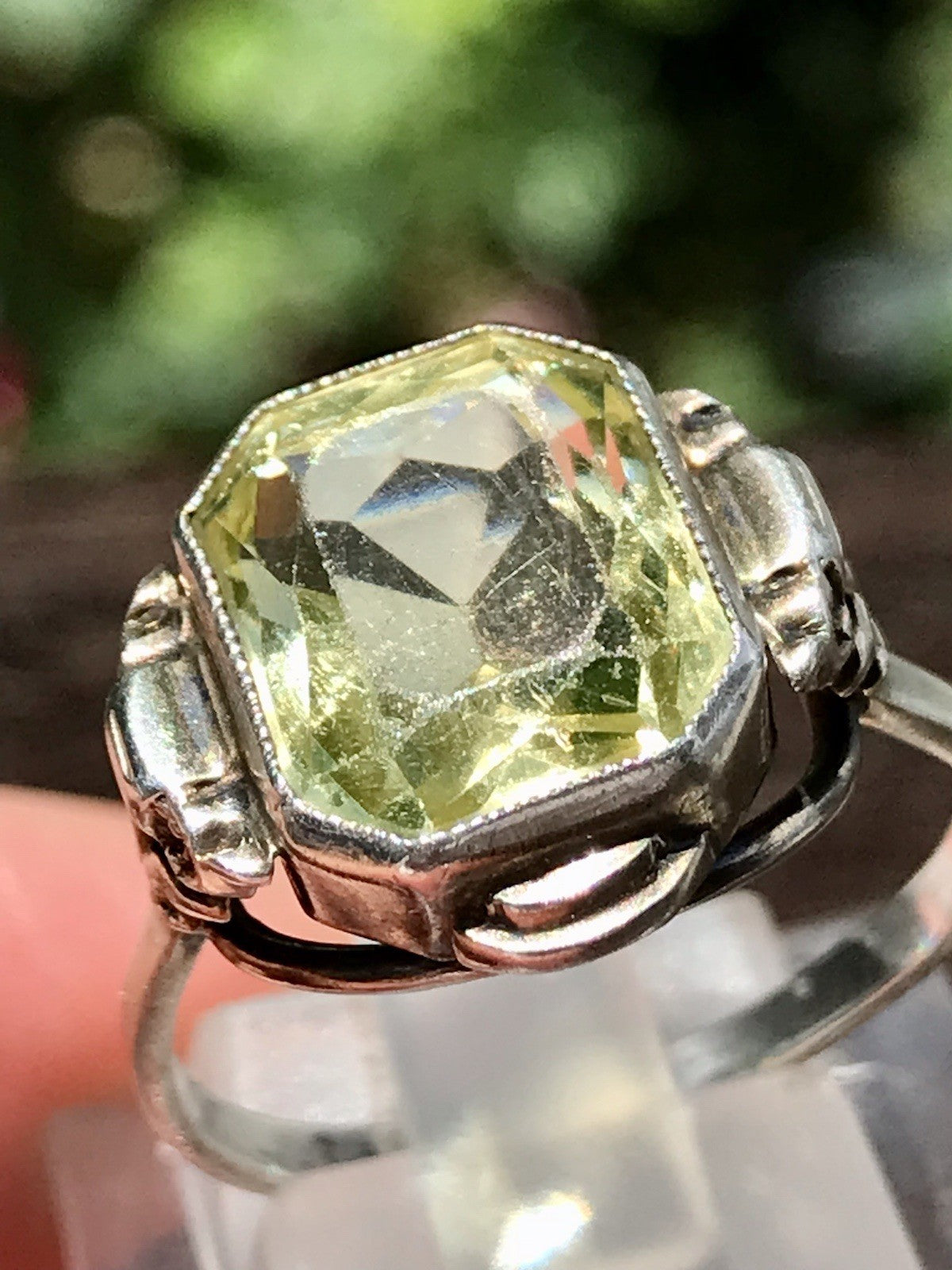 Antik Jugendstil Art Déco Edel Damen Ring Citrin? Stein Silber 830 S ~ Gr.54-56