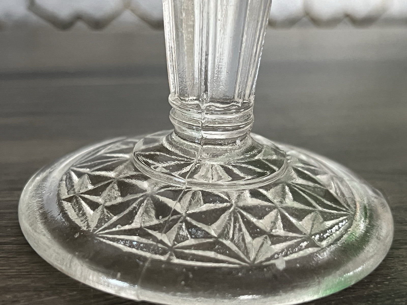 Antik Jugendstil Pressglas Glas Fußschale Schale Zuckerschale