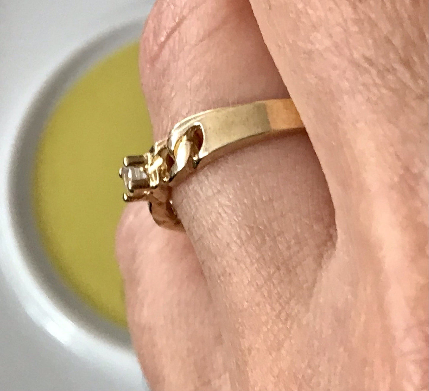 Vintage Damen Ring Silber 925 Gr.59 farbloser Stein Solitär 18,8 vergoldet