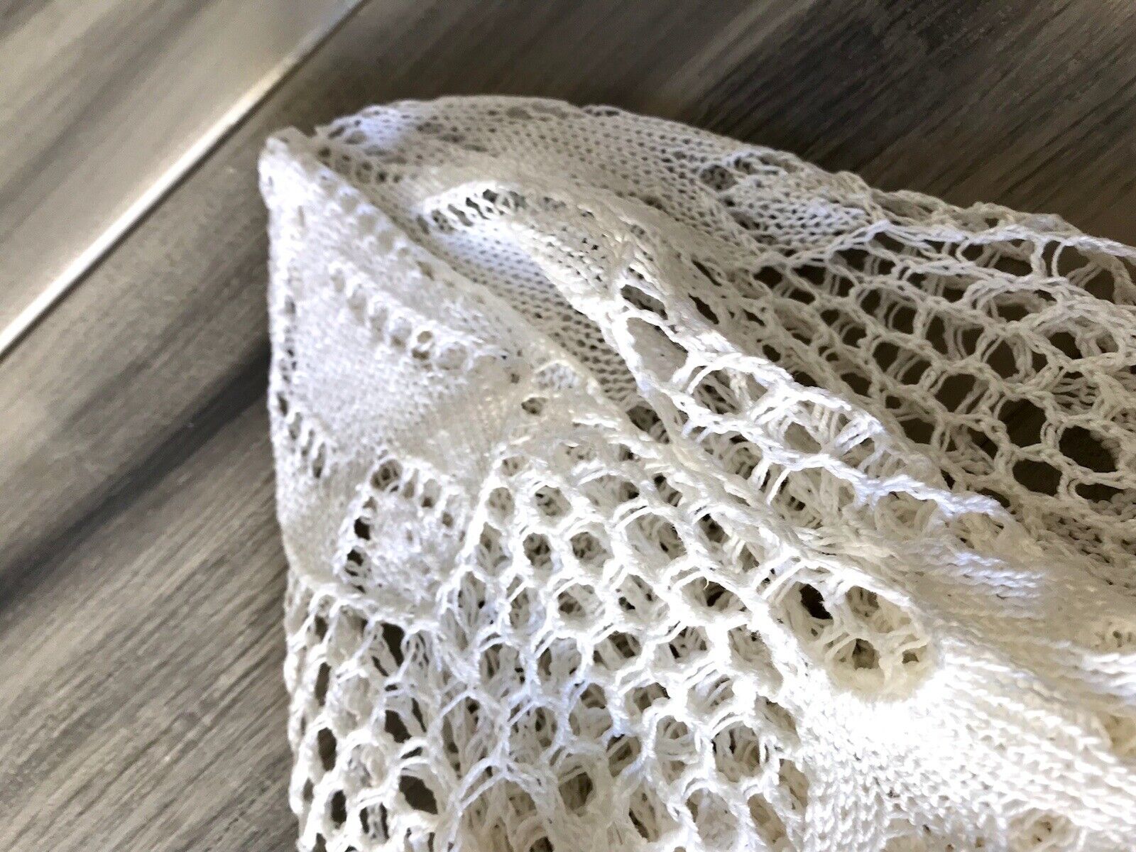 Antik alt Spitze weiß Tischdecke rund 57 cm Baumwolle gestrickt  So Schön!