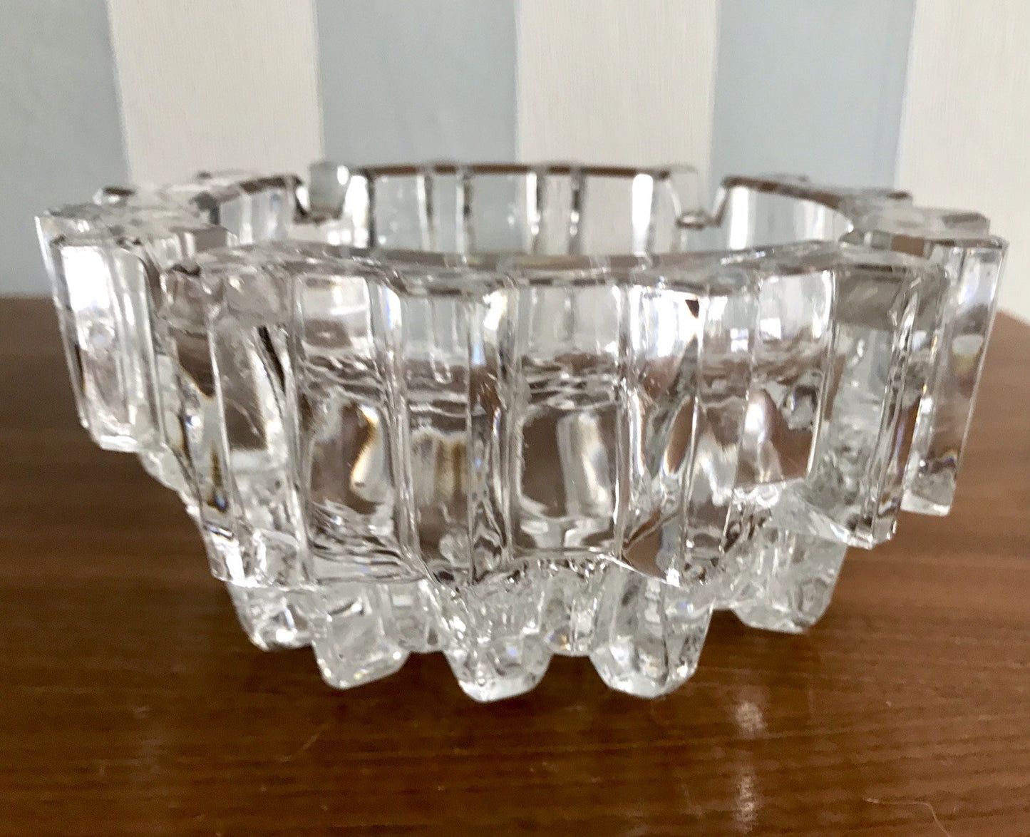 Vintage 70er Aschenbecher Ascher EDEL Kristallglas Bleikristall Schwer Skandi?