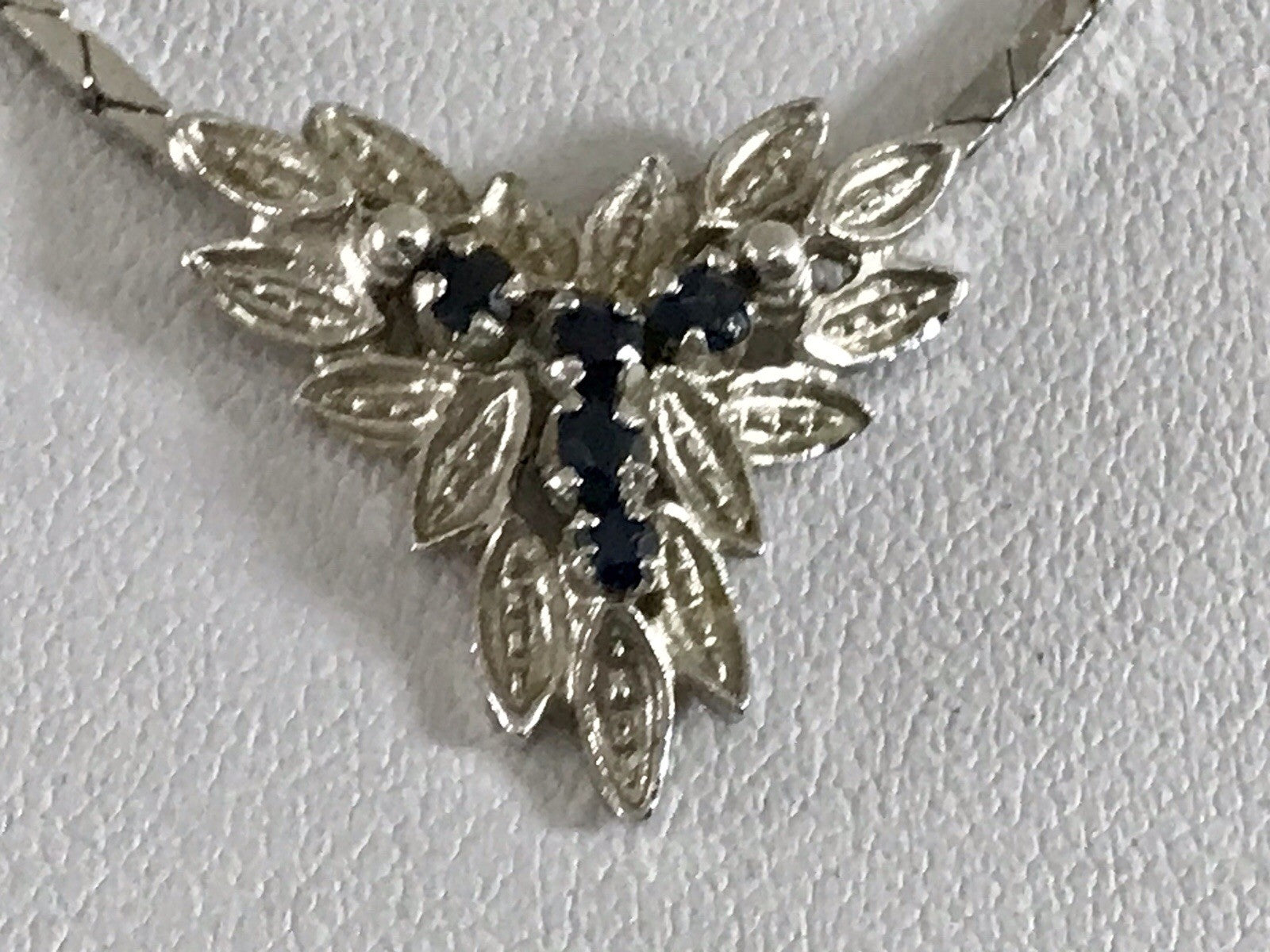 Antik Edel Art Déco 835 Silber Set Collier Halskette blaue Steine & Armband