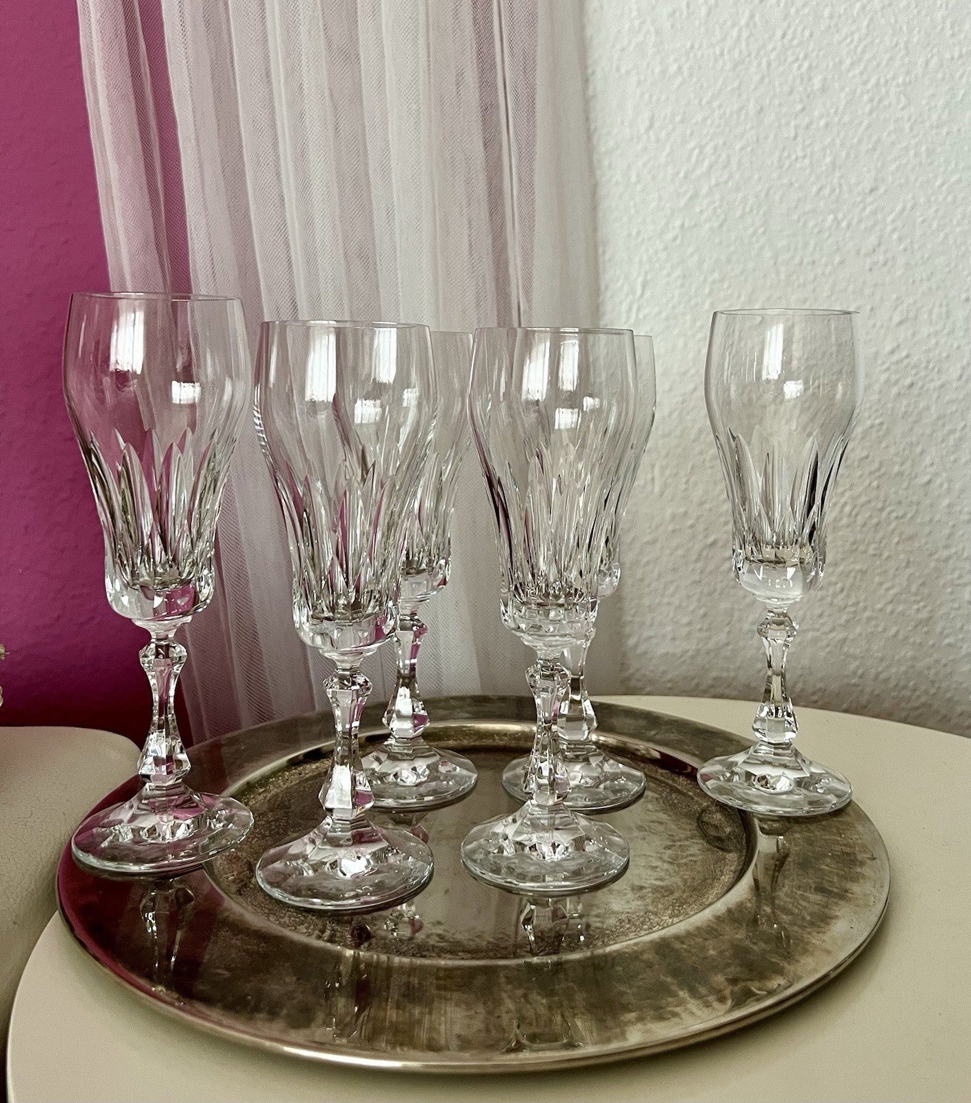 Vintage Edel 6 EDEL Champagner Sektflöten Sektgläser Glas Kristallglas