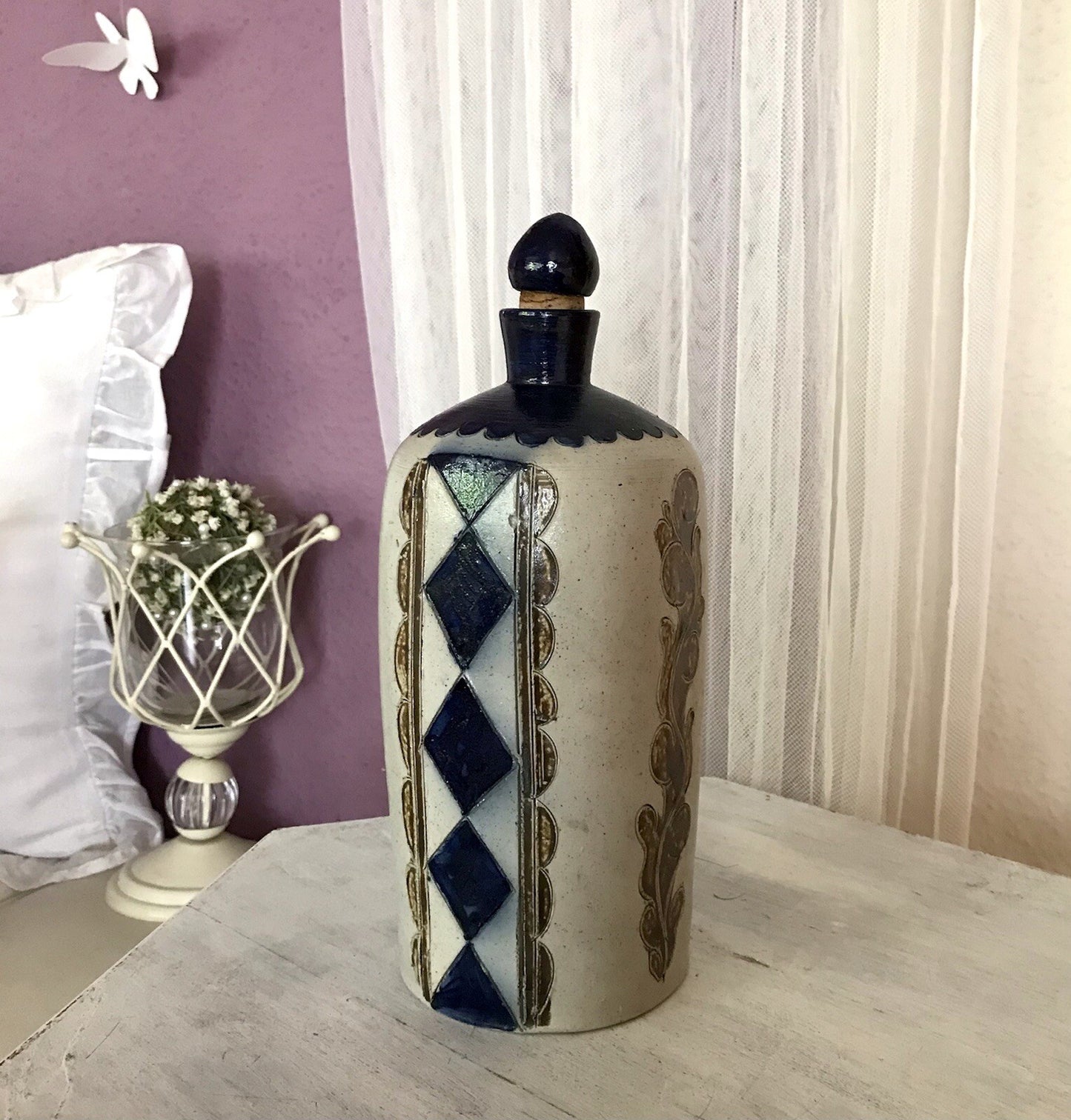Vintage Karaffe Flasche Schnapsflasche Keramik Steinzeug Westerwald?
