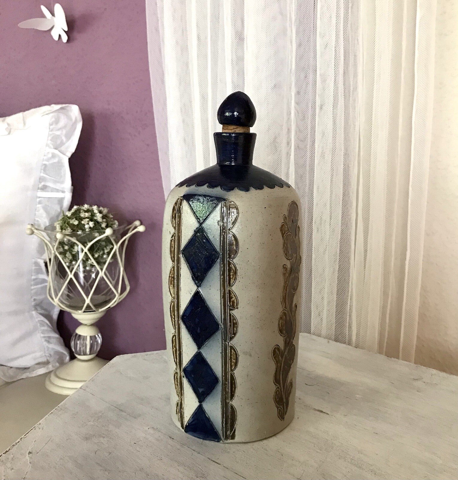 Vintage Karaffe Flasche Schnapsflasche Keramik Steinzeug Westerwald?