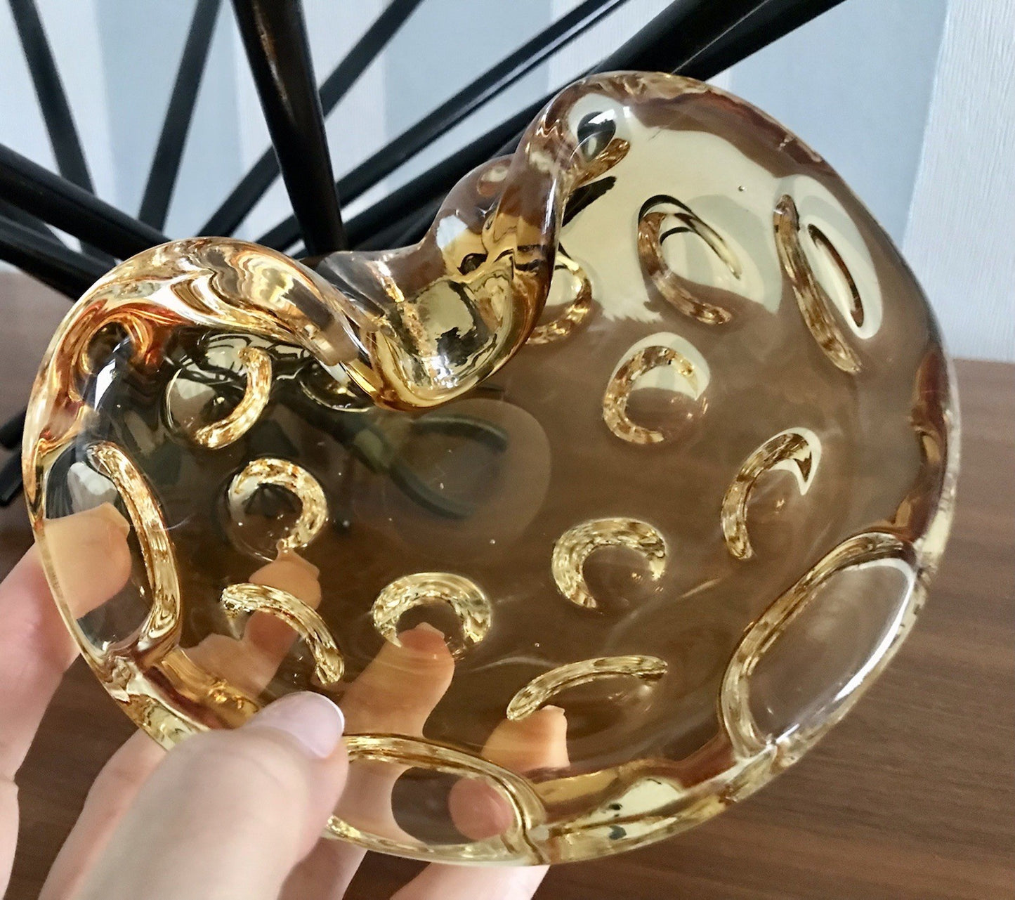 Murano 60er 70er Jahre Nieren Aschenbecher Schale Glas gelb Dubben So Schön!