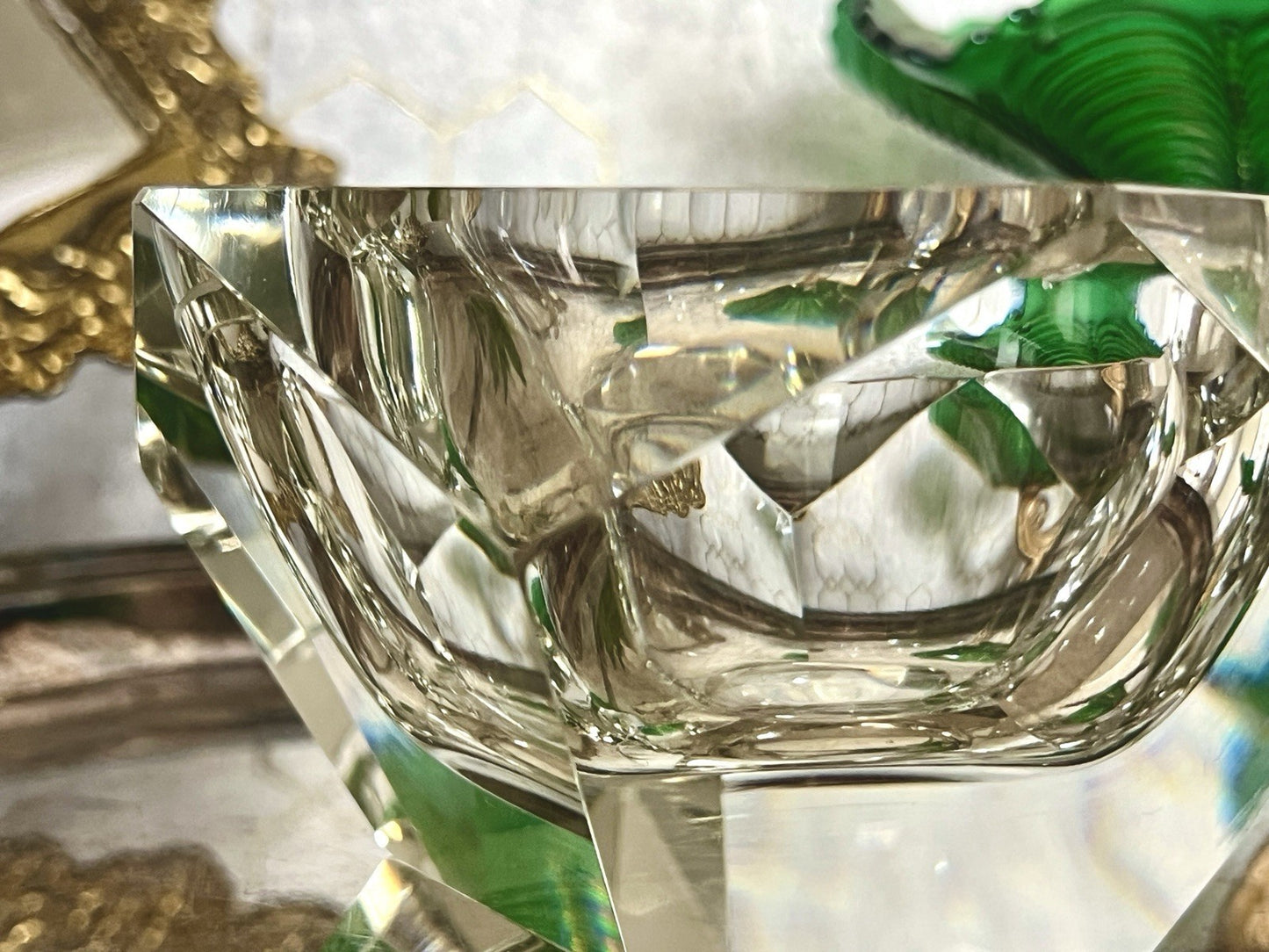 Art Déco Aschenbecher Designer  Ascher farblos Kristallglas EDEL Franz Burkert?