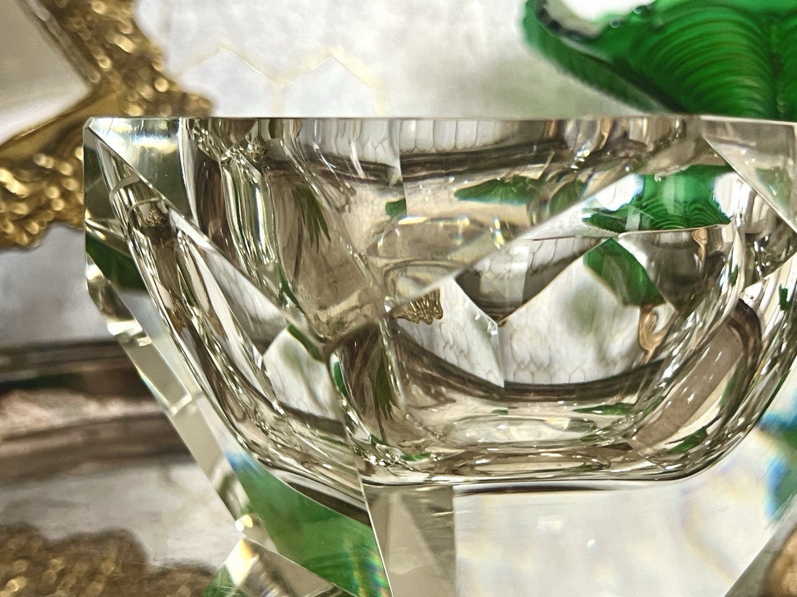 Art Déco Aschenbecher Designer  Ascher farblos Kristallglas EDEL Franz Burkert?