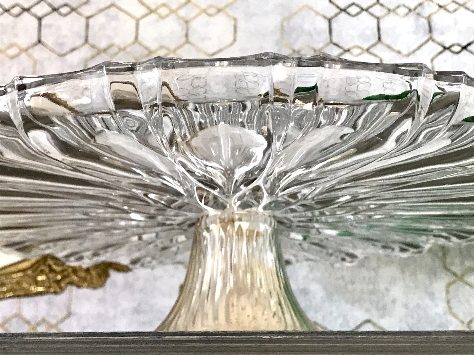 Vintage Tortenständer Tortenplatte Glas Kristallglas Bleikristall