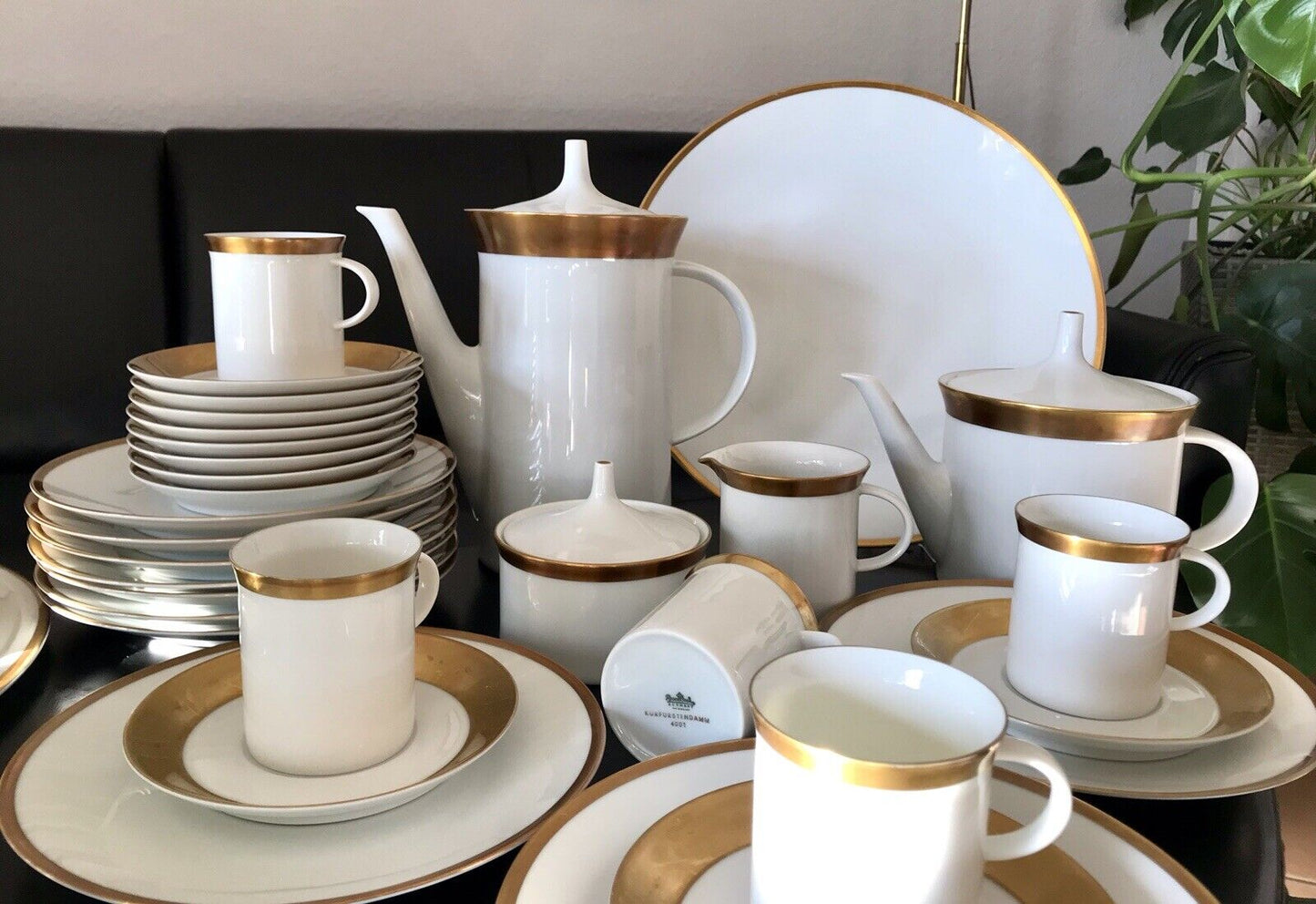 Vintage 60er Rosenthal Porzellan Kaffeeservice weiß gold Kurfürstendamm Studio