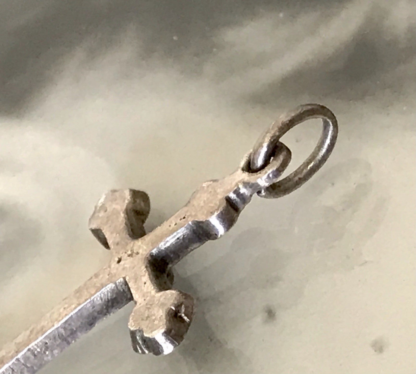 Antik Art Déco Echtsilber Silber Kreuz Anhänger Kettenanhänger Markasite