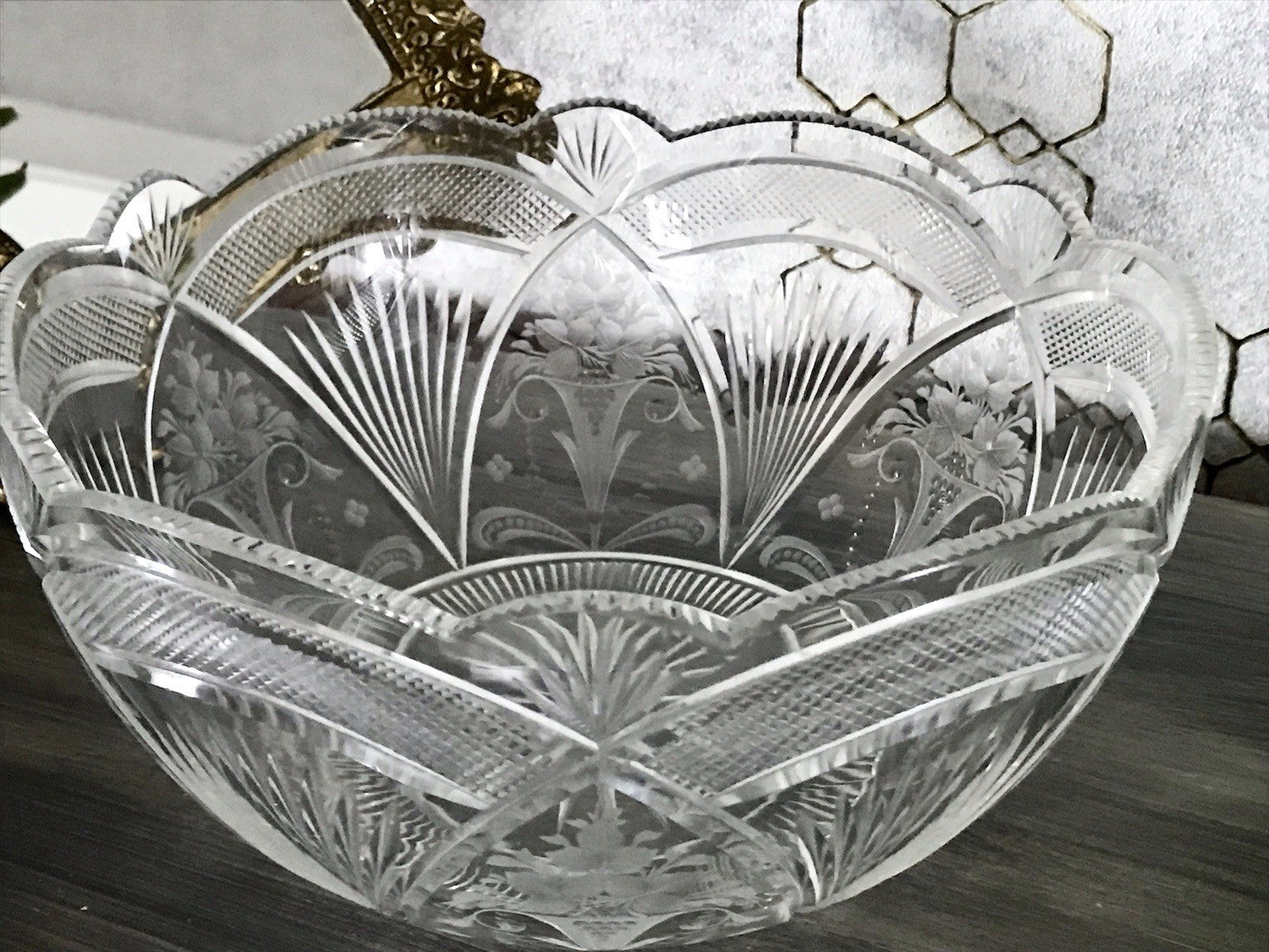 Antik Jugendstil SEHR EDEL Glasschale Schale Kristallglas Glas Schliff geätzt?