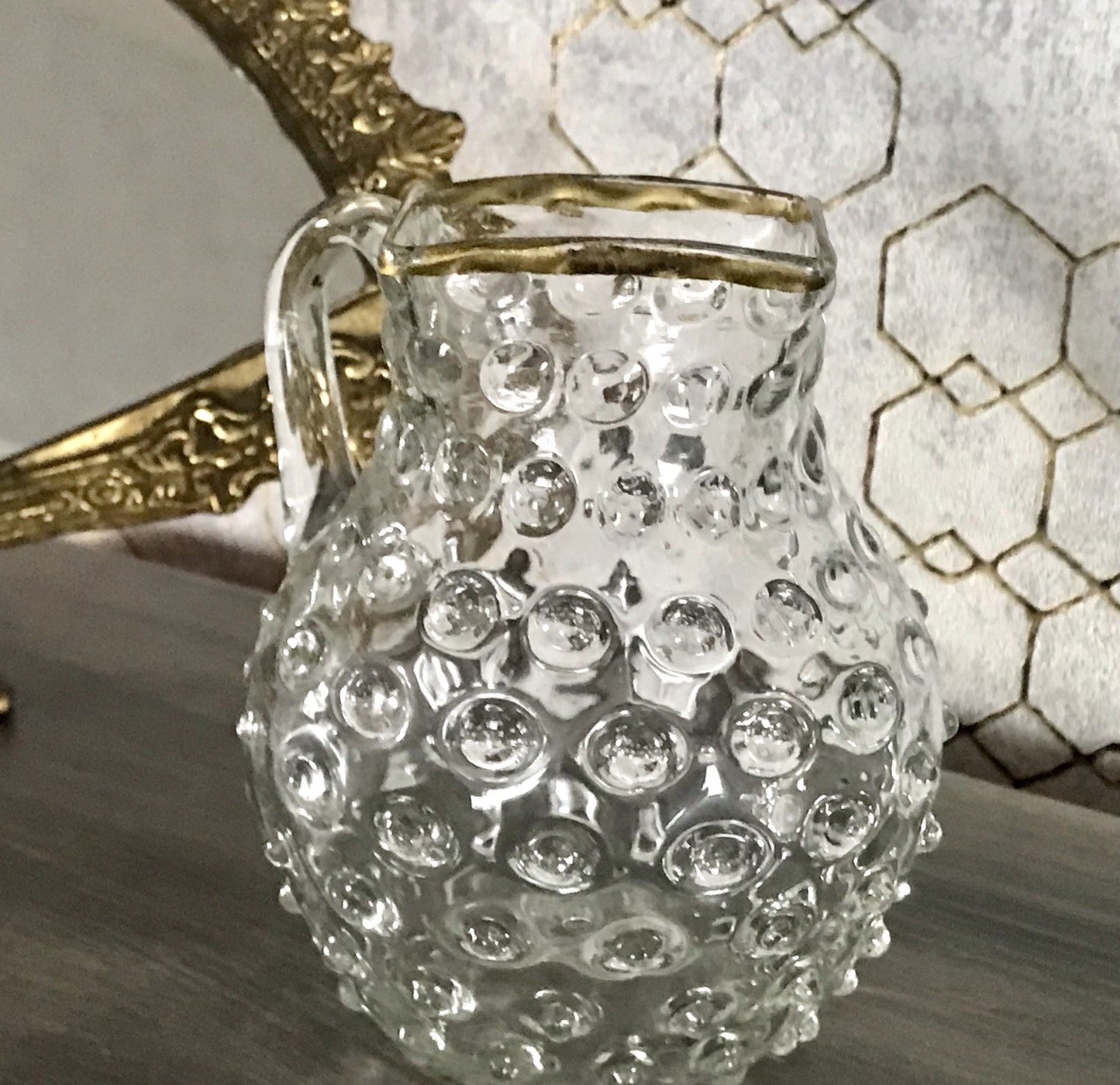 Anti Krug Glaskrug Kanne Karaffe Nuppen Abriss Zwar&Neugebauer Weißwasser 0,6 L