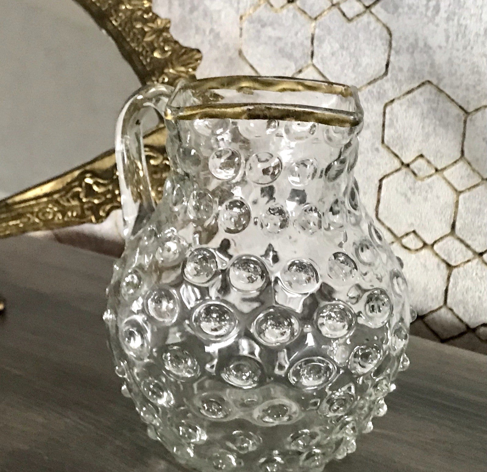 Anti Krug Glaskrug Kanne Karaffe Nuppen Abriss Zwar&Neugebauer Weißwasser 0,6 L