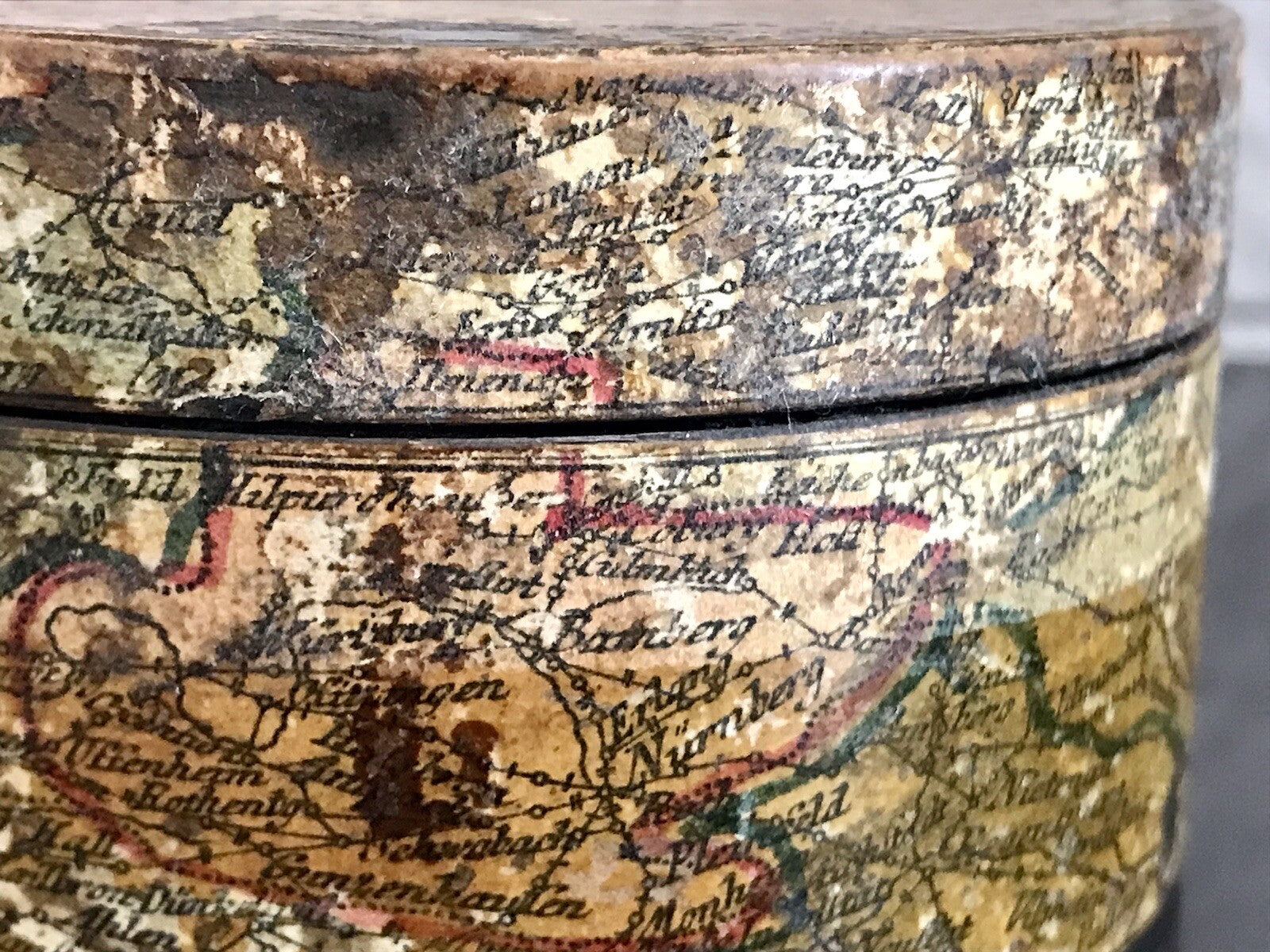 Antik Dose RAR Tabakdose Tabatiere Kartographie Teutschland Karte vor 1815!!