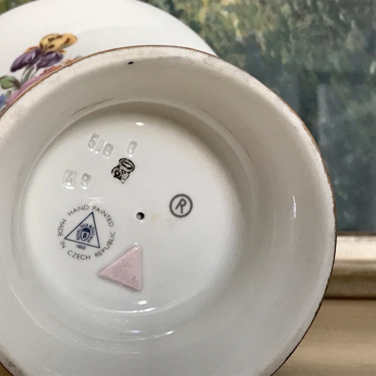 Vintage Alt Porzellan Prunkvase Vase Echt Kobalt blau Royal Dux Porzellan Böhmen