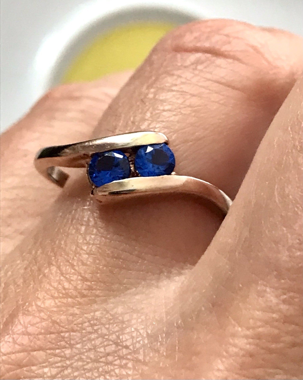 Vintage Ring blaue Steine Saphire?  Silber 925 vergoldet ~Gr.64