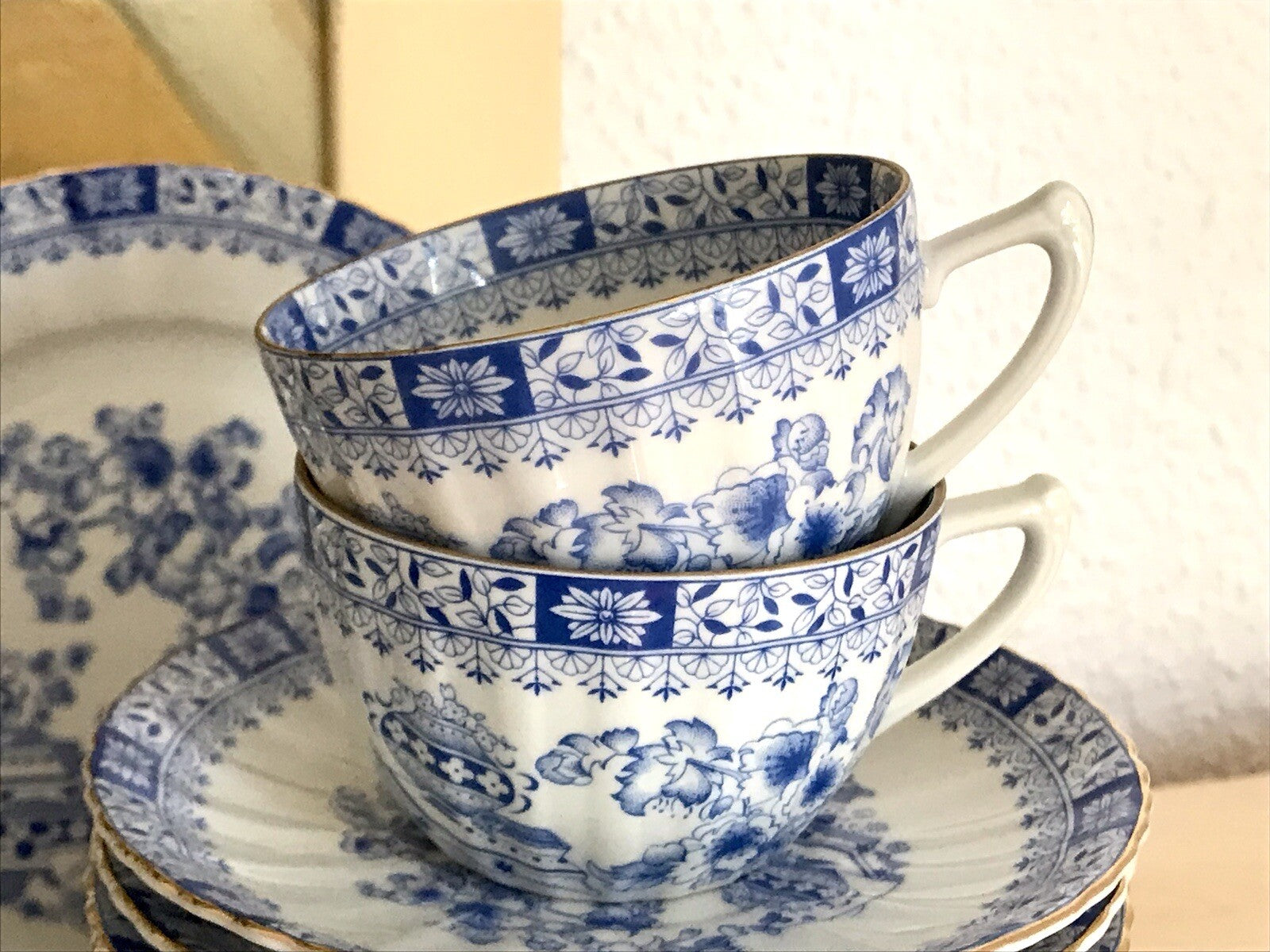 Edel Vintage Porzellan Kaffeeservice 12 Pers. Seltmann Weiden &andere China blau