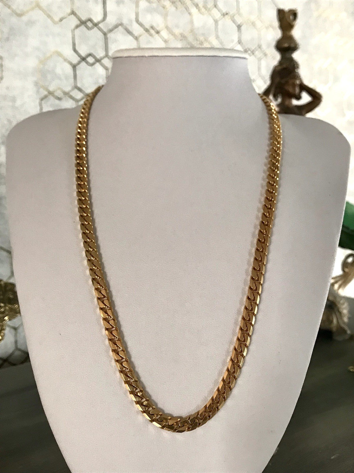 Vintage Halskette Amerik. Doublè gold SCHÖN Unisex Massiv