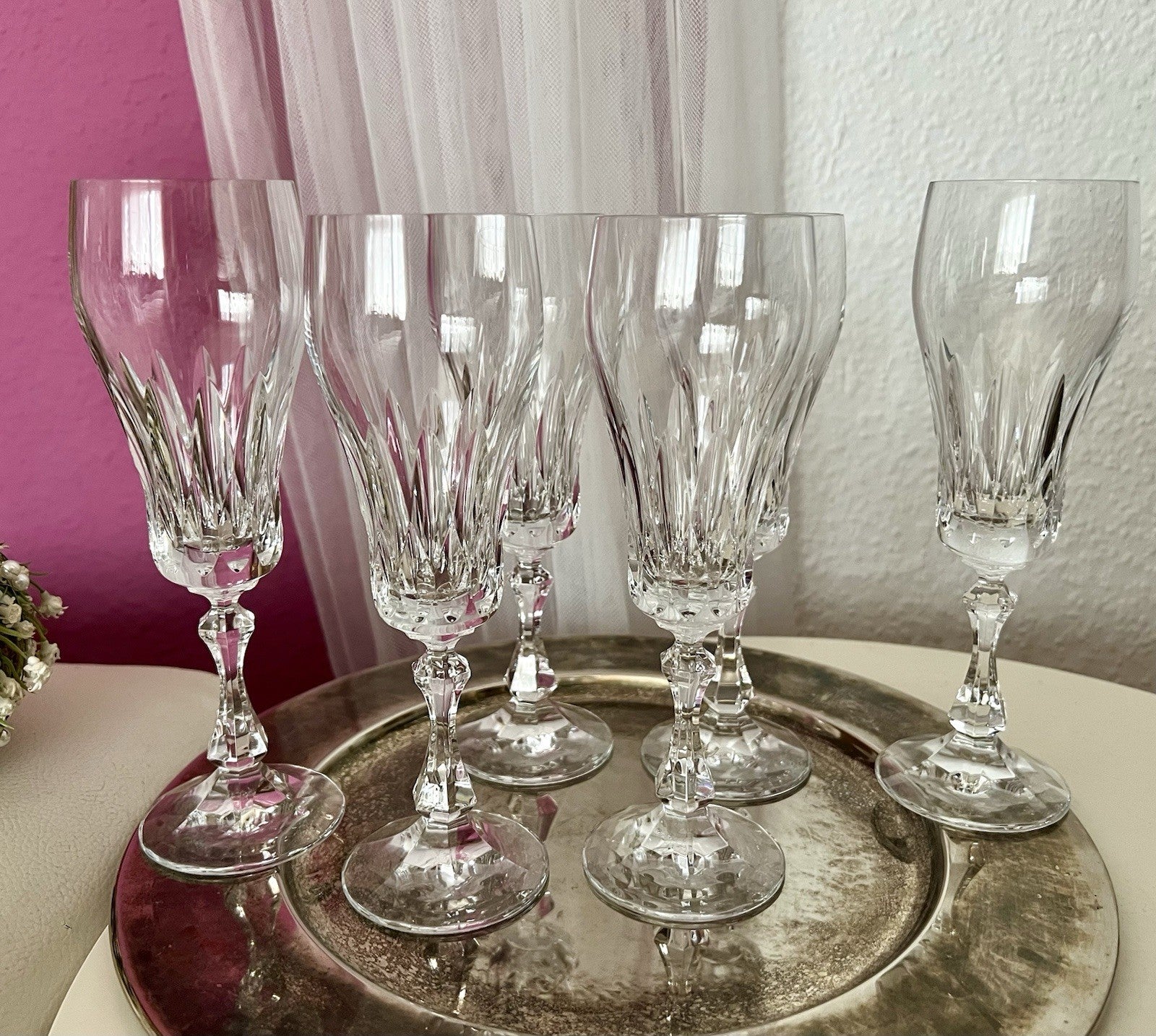 Vintage Edel 6 EDEL Champagner Sektflöten Sektgläser Glas Kristallglas
