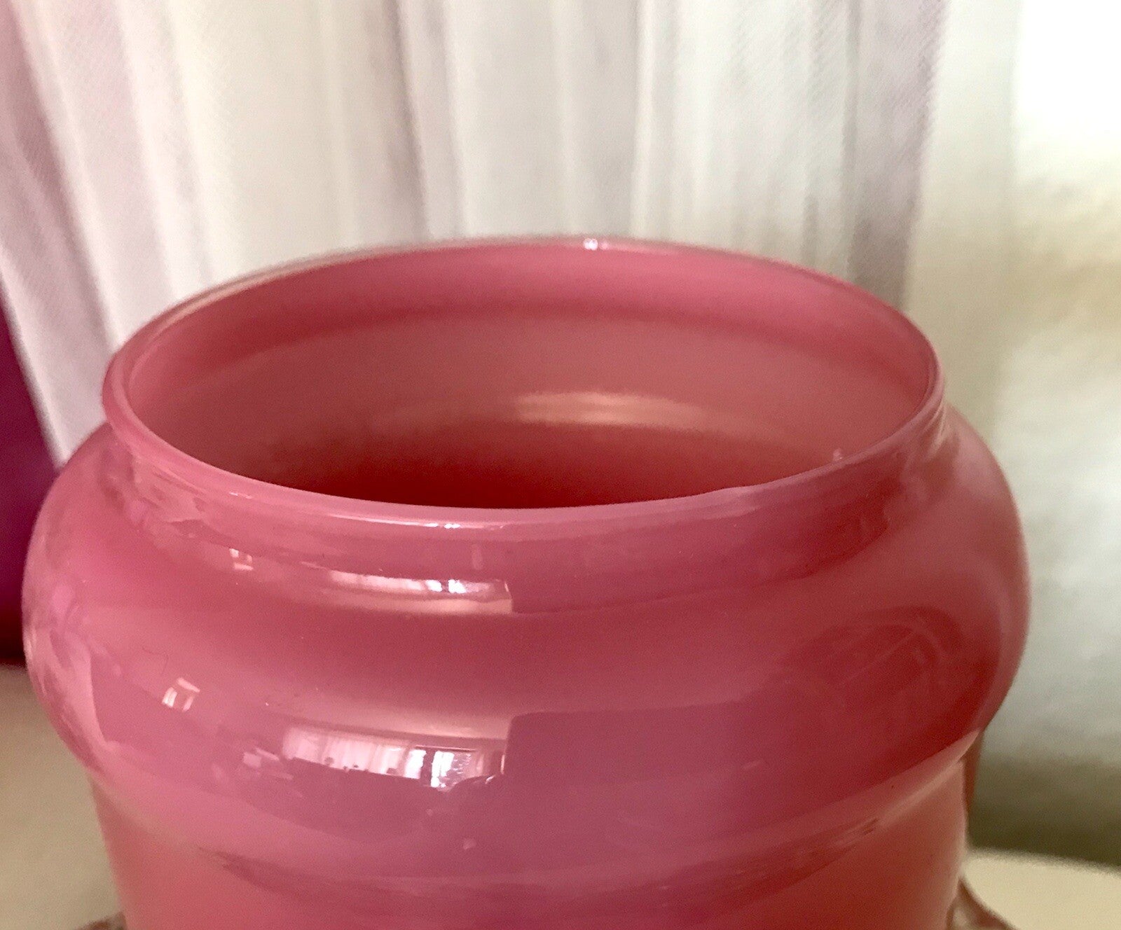 Vintage 60er Empoli Fußschale Schale Bonboniere rosa weiß Deckelvase Designer