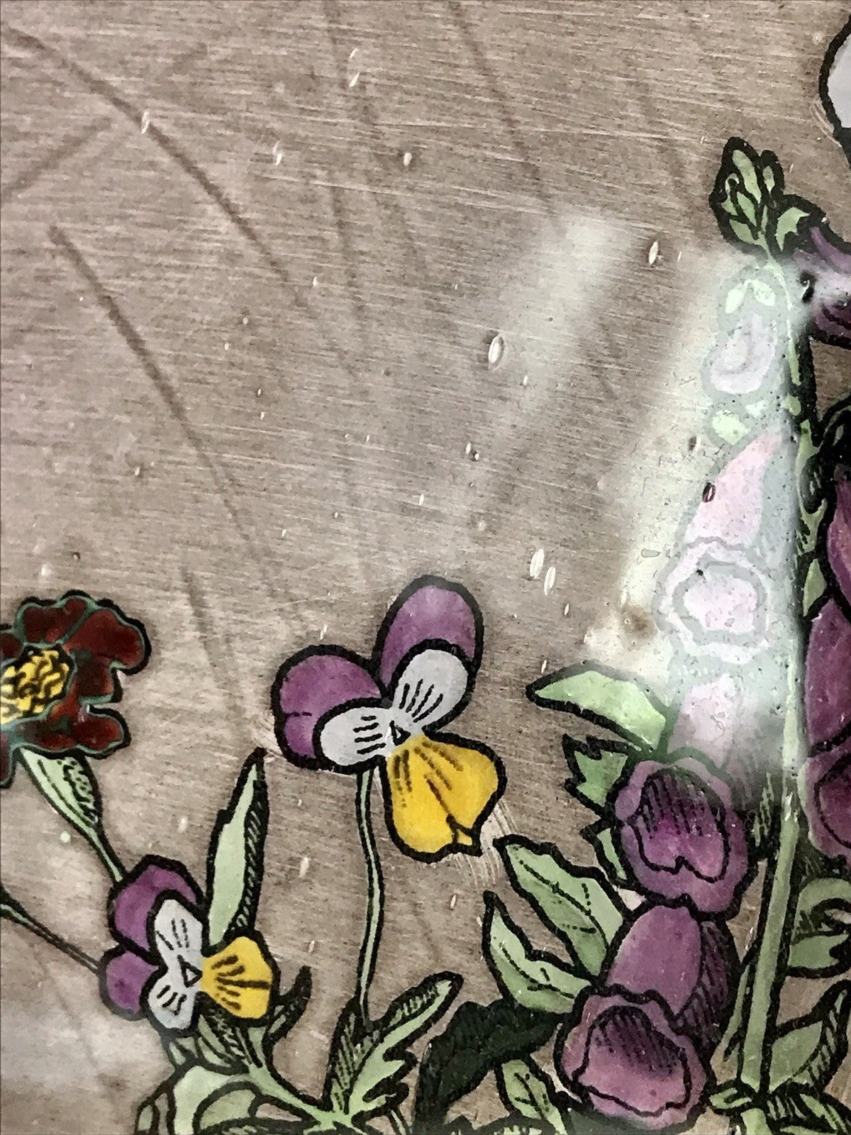 Antik? alt Bleiverglasung Fensterbild Blumenbouquett Glasmalerei