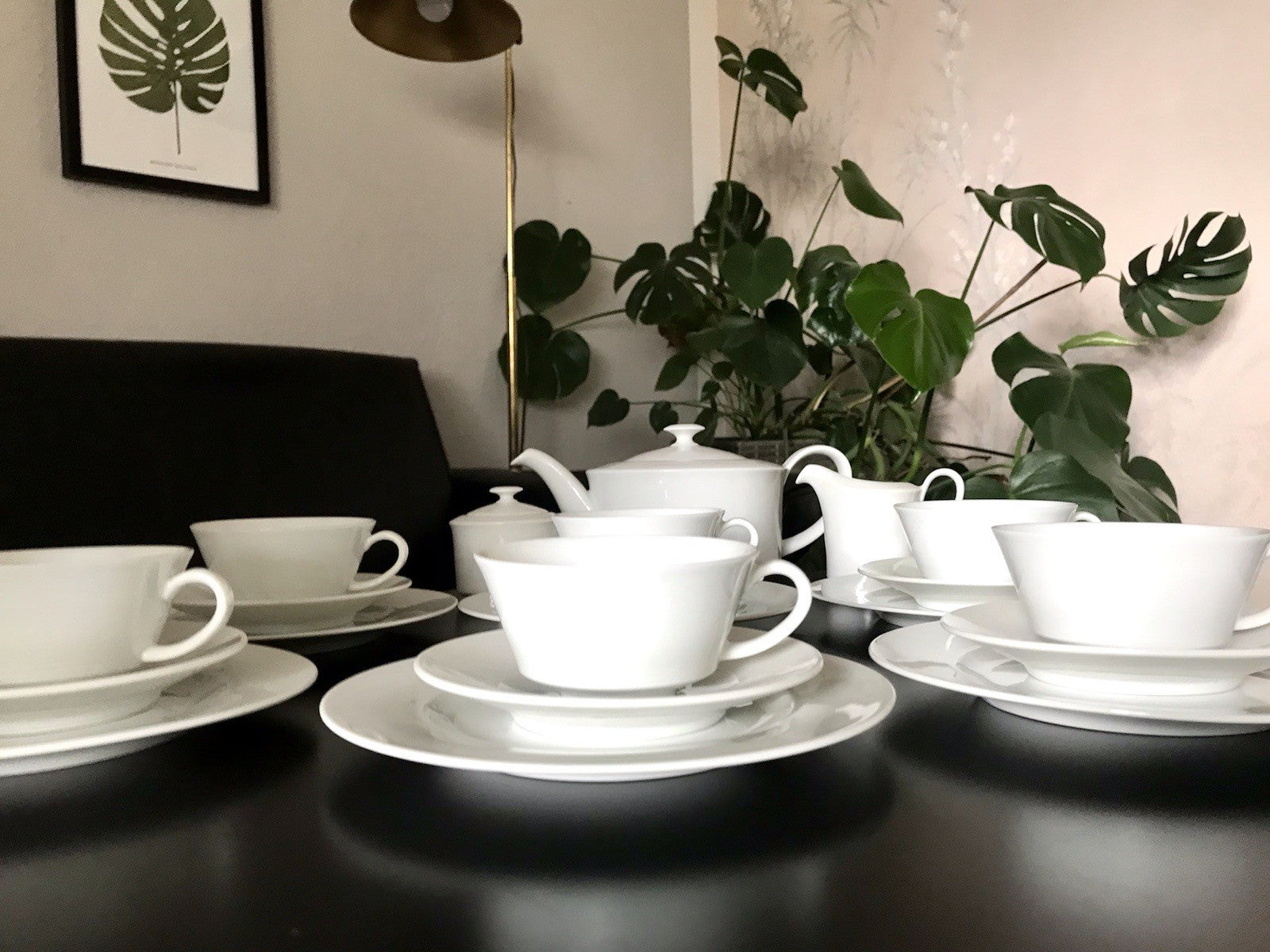 Ak Kaiser Porzellan Kaffeeservice 6 Personen modernes schlichtes Design weiß