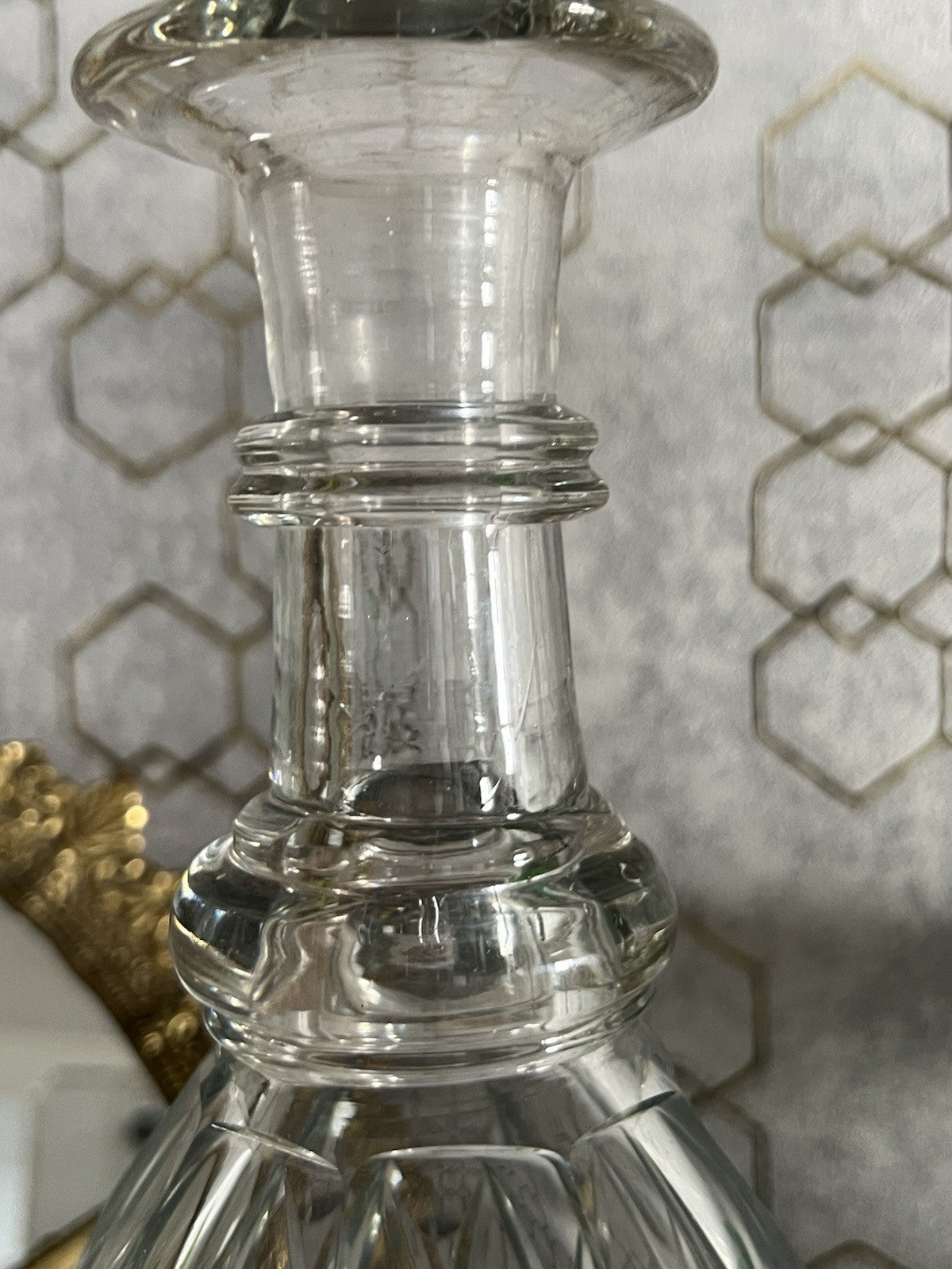 Antik Biedermeier ? groß Karaffe Weinkaraffe Dekanter Glas viktorianisch