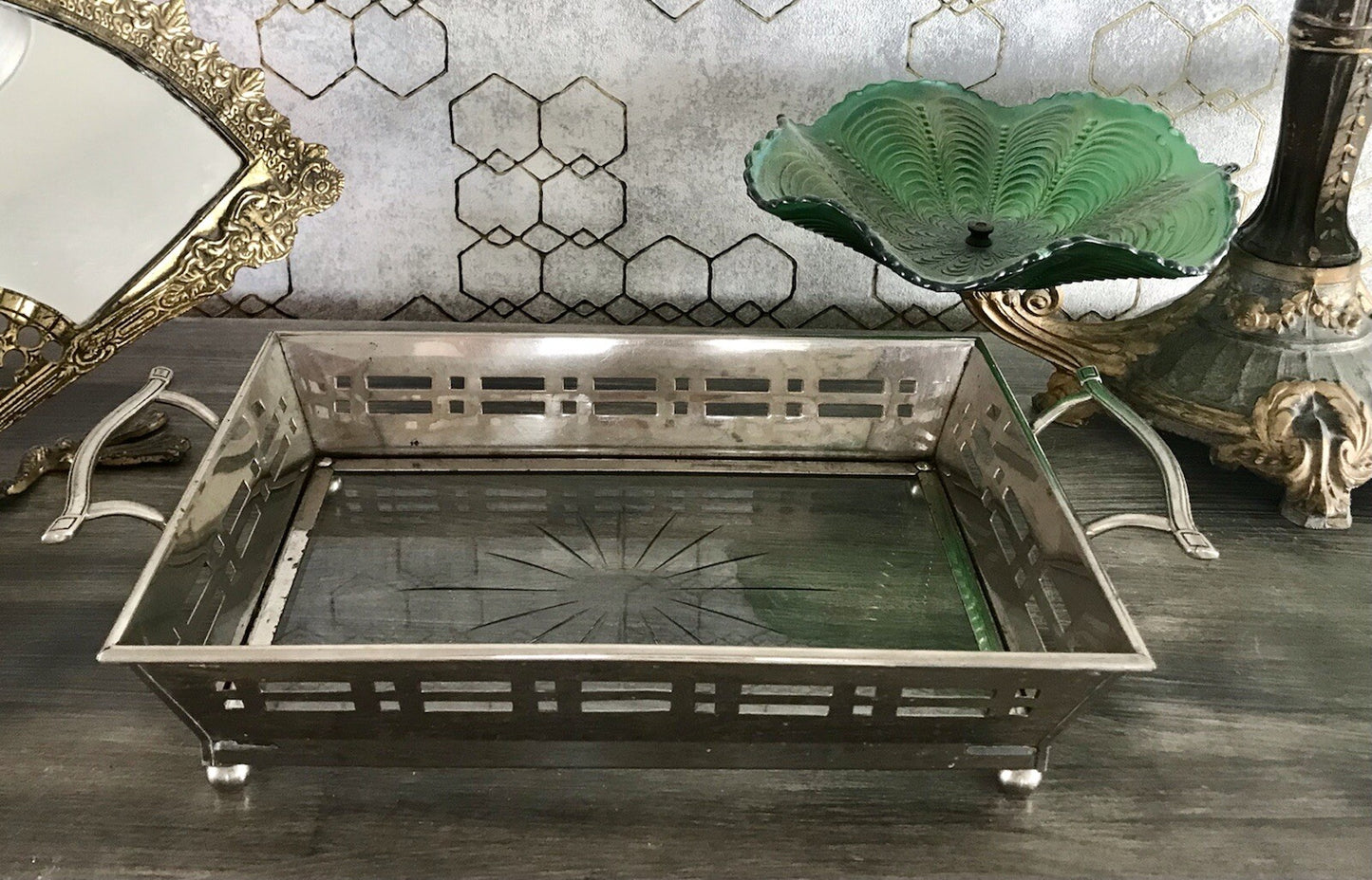 Antik Jugendstil Art Déco Schale versilbert? Argentor? Jardiniere  Tafelaufsatz