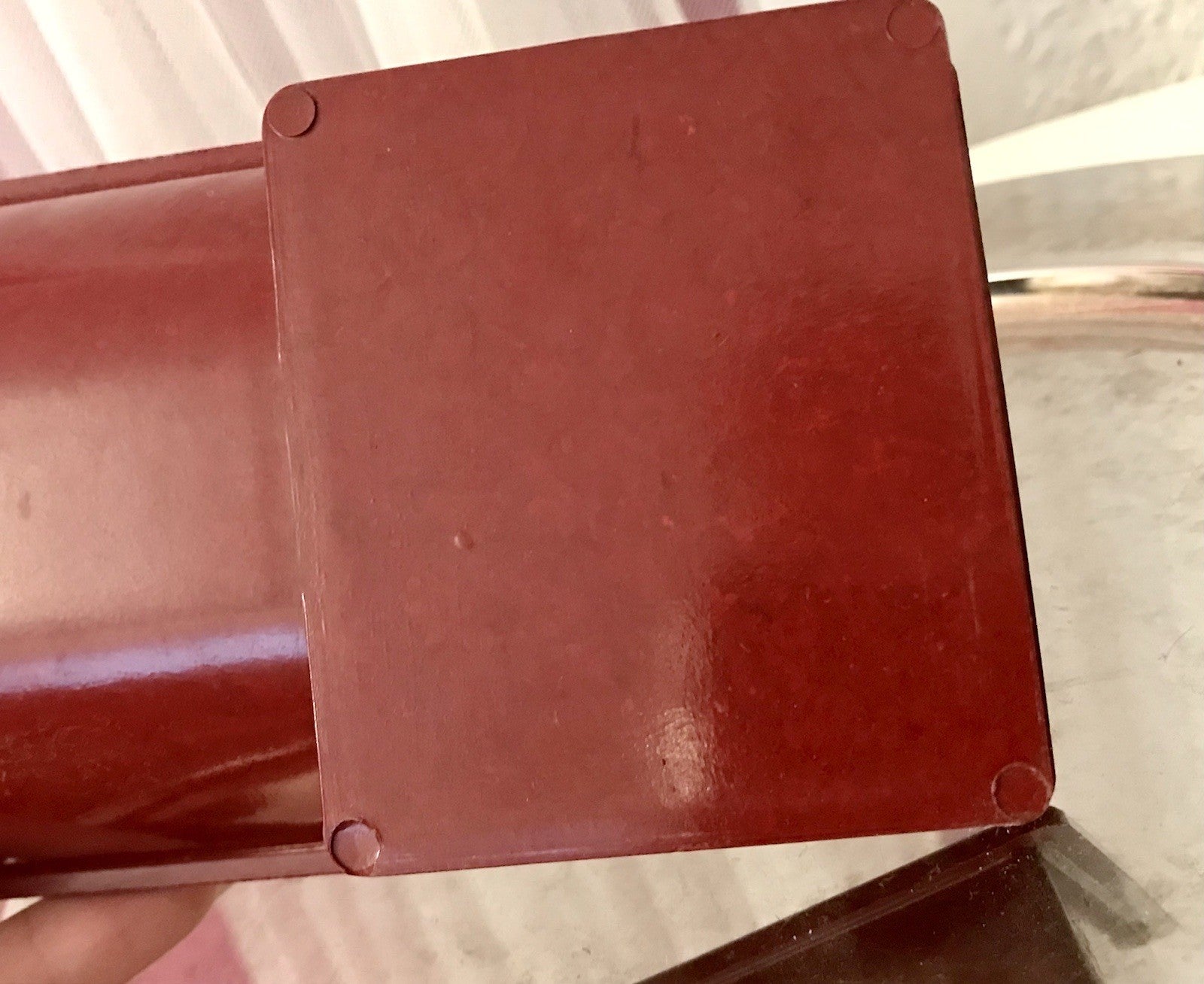 Antik alt Bakelit Münzablage?  Münzfach? Stempelbox Box weinrot Vintage