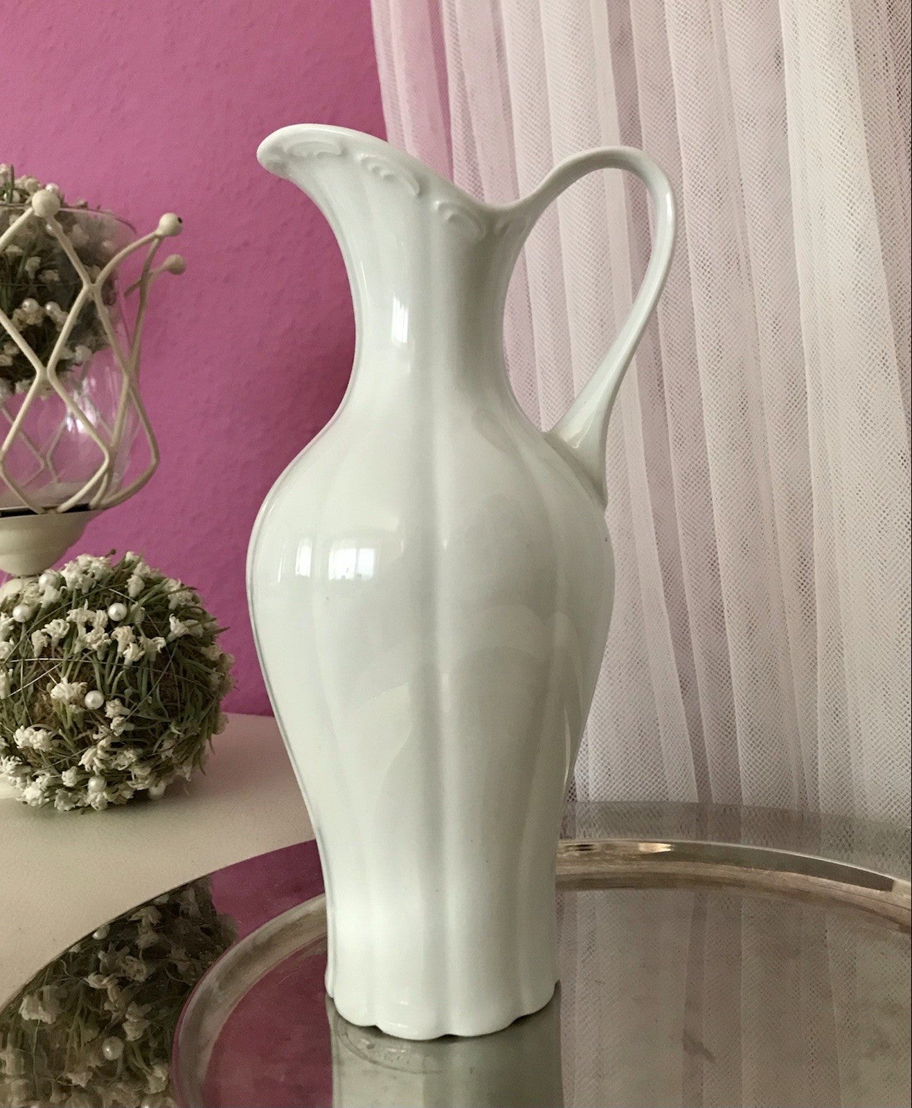Vintage 60er Porzellan Vase KPM Bavaria weiß
